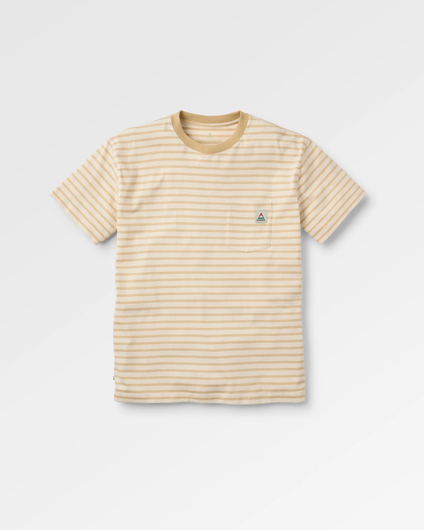 Zen Recycled Relaxed Fit T-Shirt - Stone Stripe - Flatlay