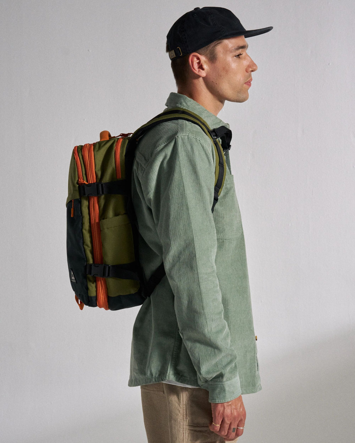 Boondocker Expandable Travel Pack - Black/Khaki - Studio Model - Male