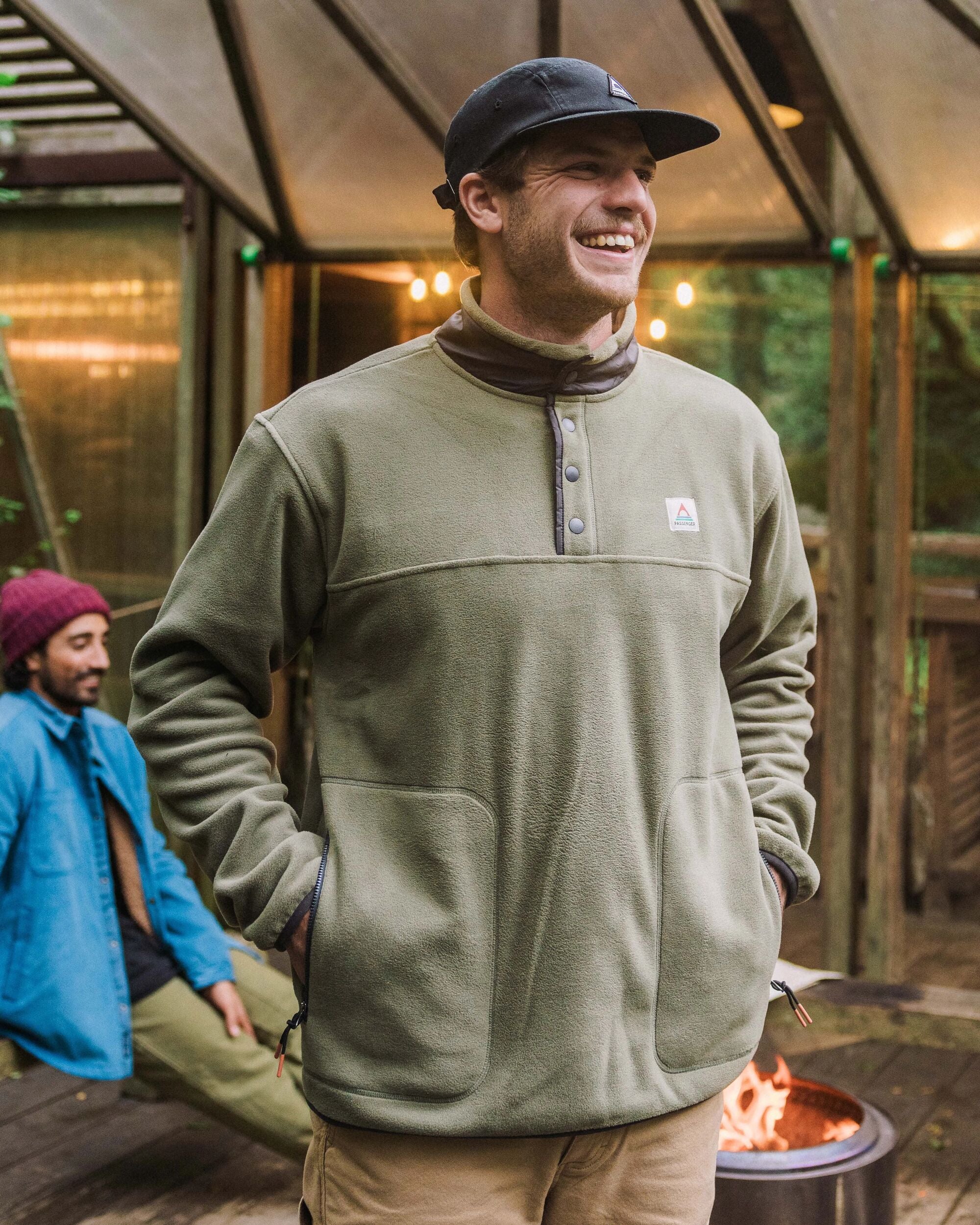 Dusk Recycled Polartec® Fleece - Dusty Olive - Lifestyle