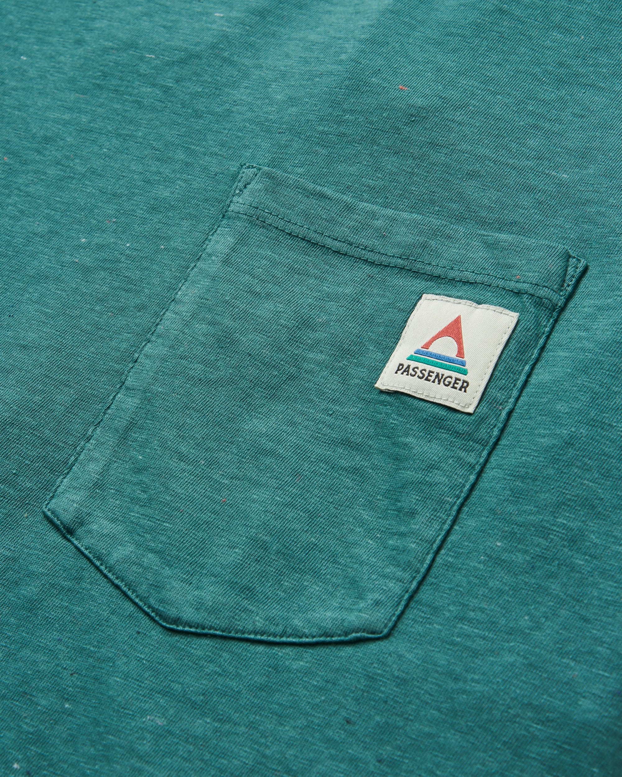 Heritage Recycled Relaxed Fit T-Shirt - Deep Ocean Marl - Flatlay