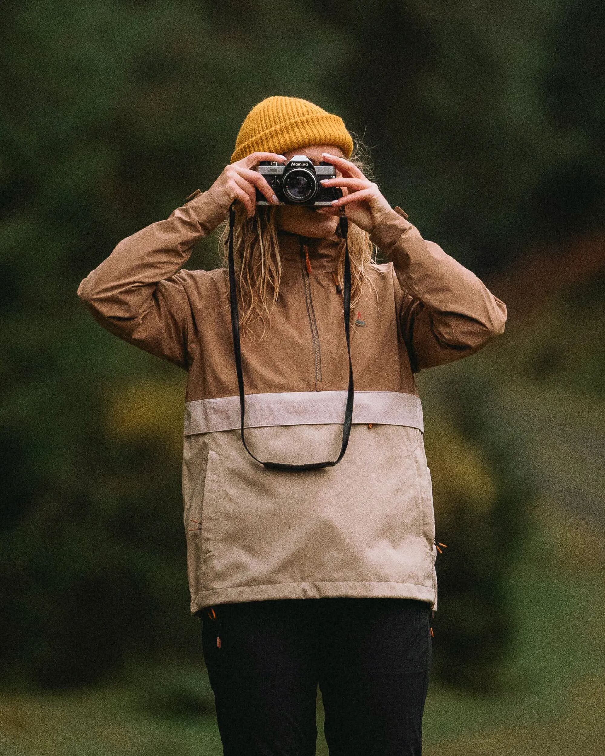 Skyline Recycled Waterproof Anorak - Caramel/Stone - Lifestyle