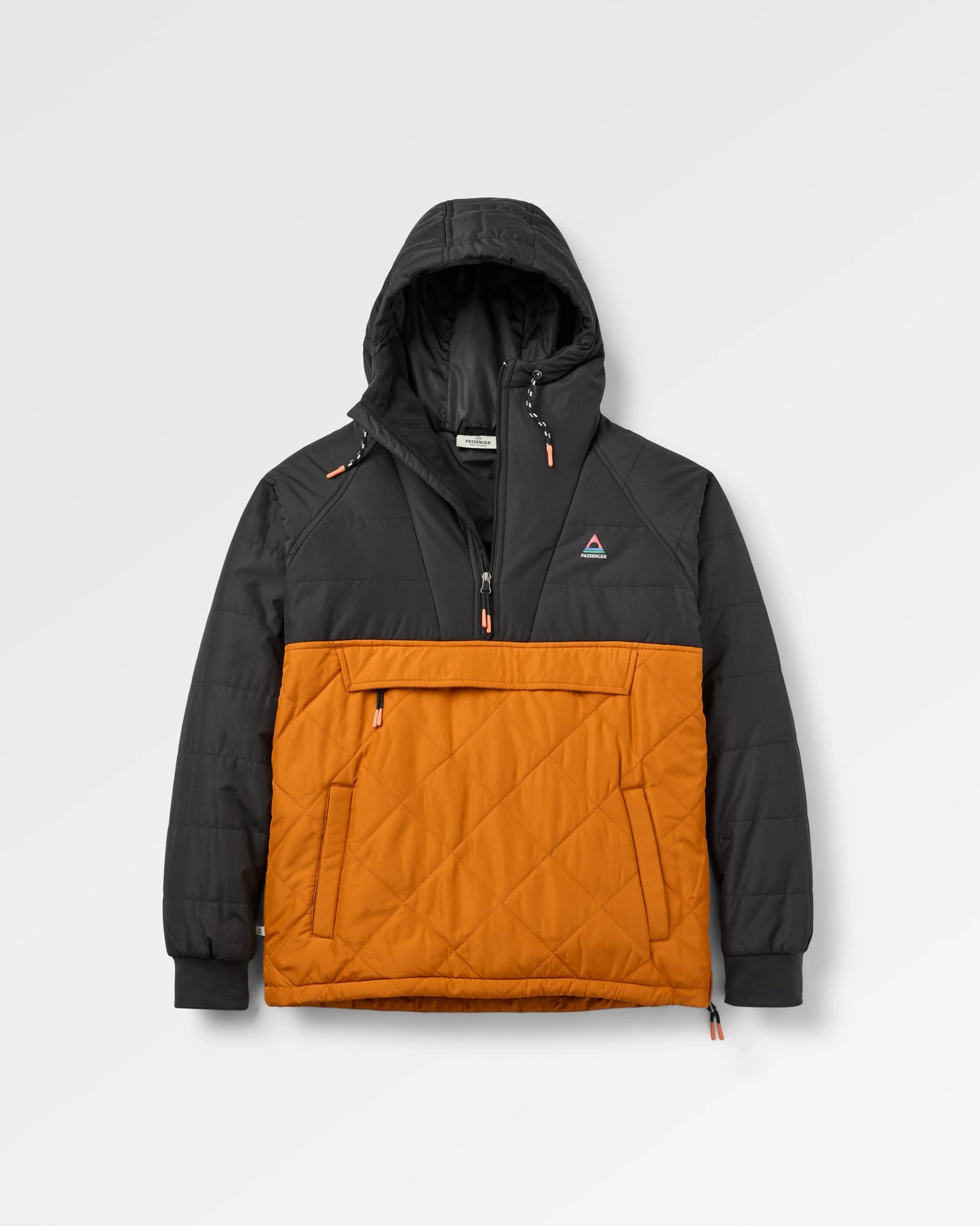 Oceanic Recycled Insulated 1/2 Zip Jacket - Black/Retro Orange - Flatlay