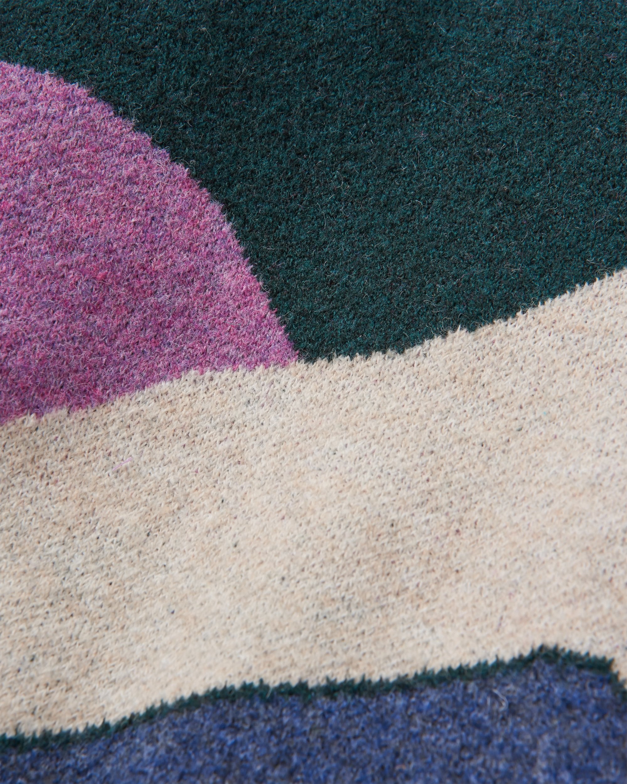 Vista Recycled Knitted Jumper - Rain Forest - Flatlay