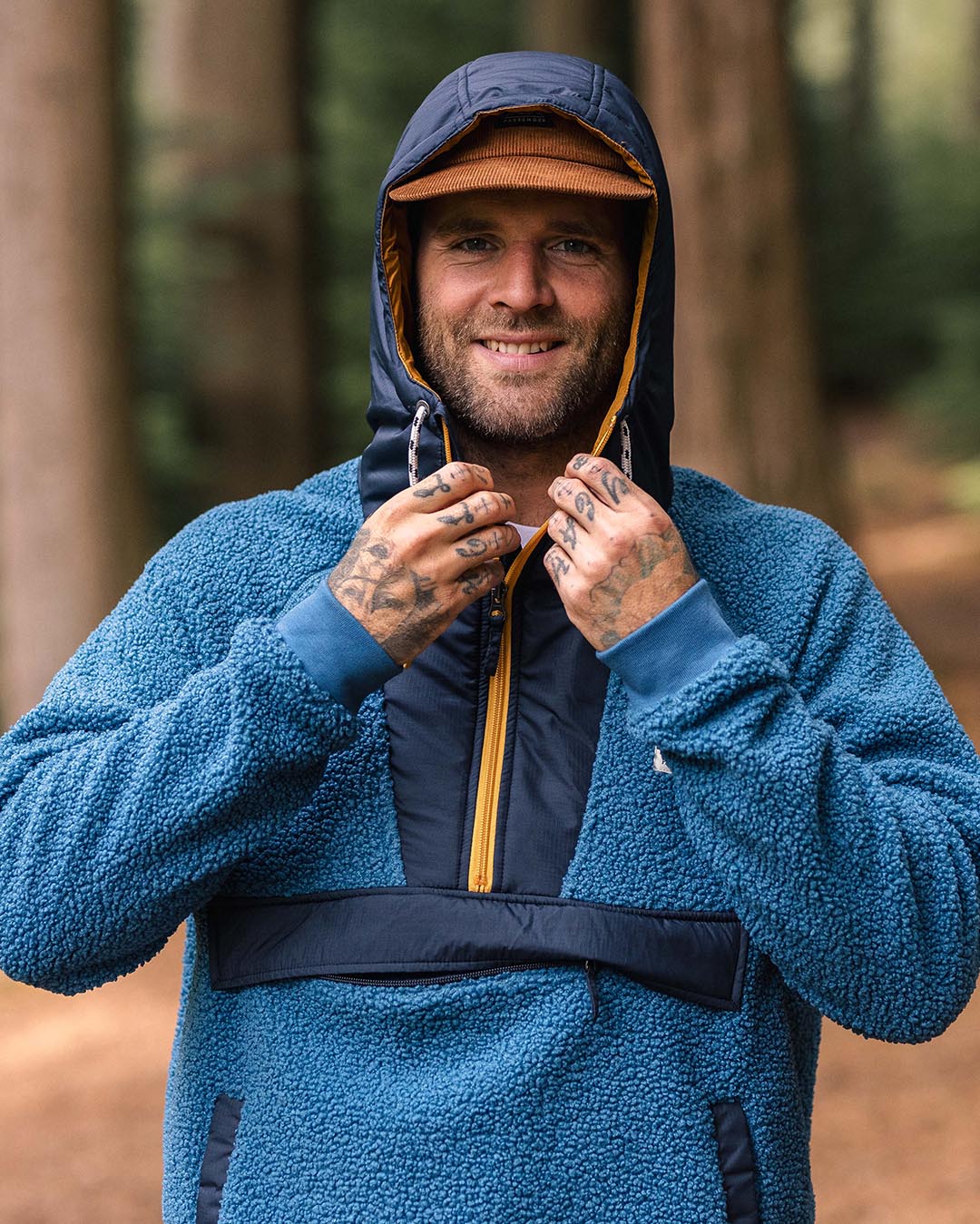 Woodland Recycled Polar-lined Sherpa Fleece - Blue Steel - Lifestyle