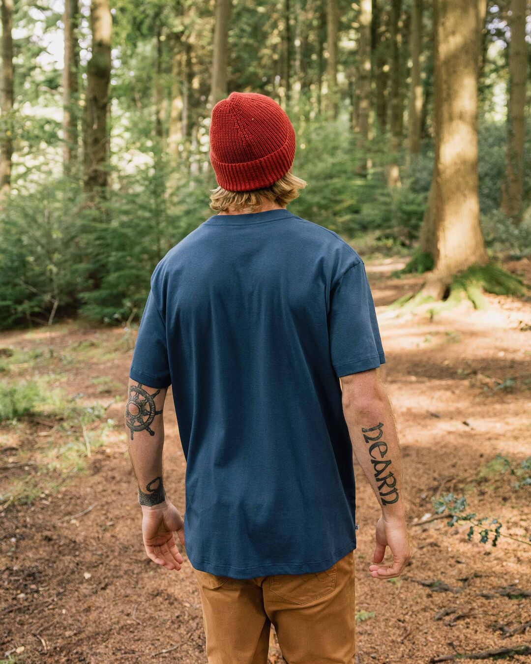 Heritage Organic Relaxed Fit T-Shirt - Dark Denim - Lifestyle