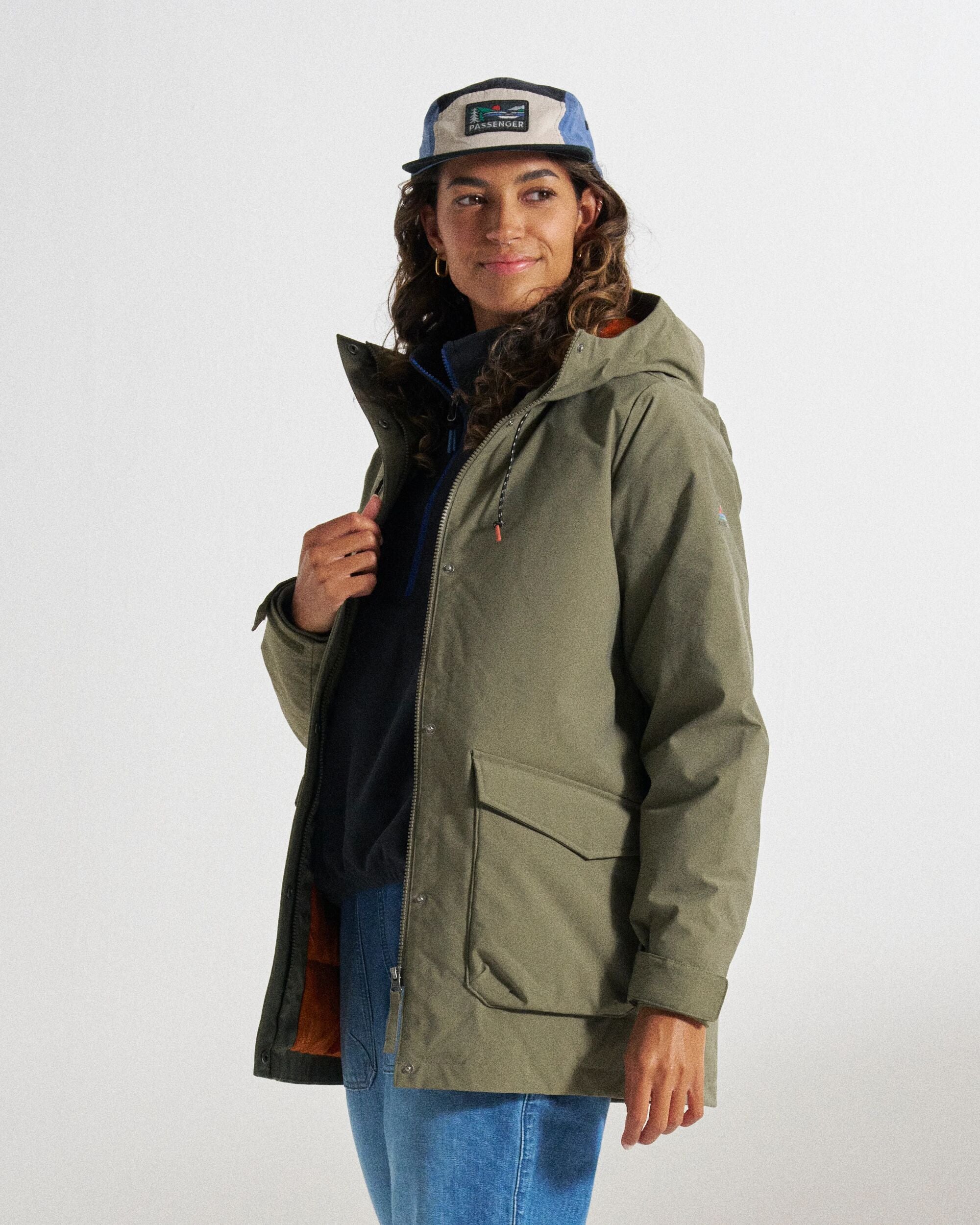 Alaska Recycled Insulated Parka - Dusty Olive - Studio Model