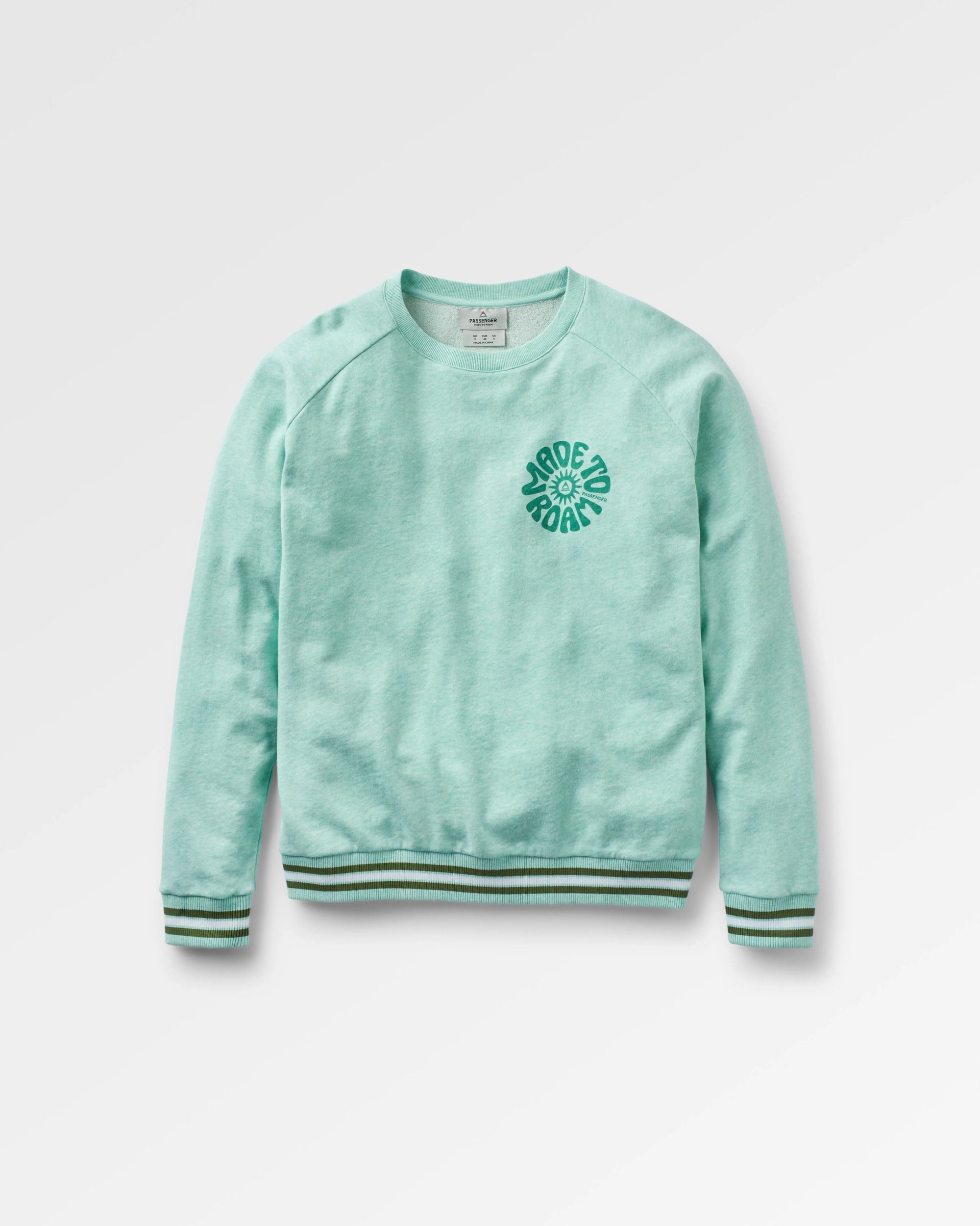 Fade Organic Cotton Sweatshirt - Aqua Marl - Flatlay