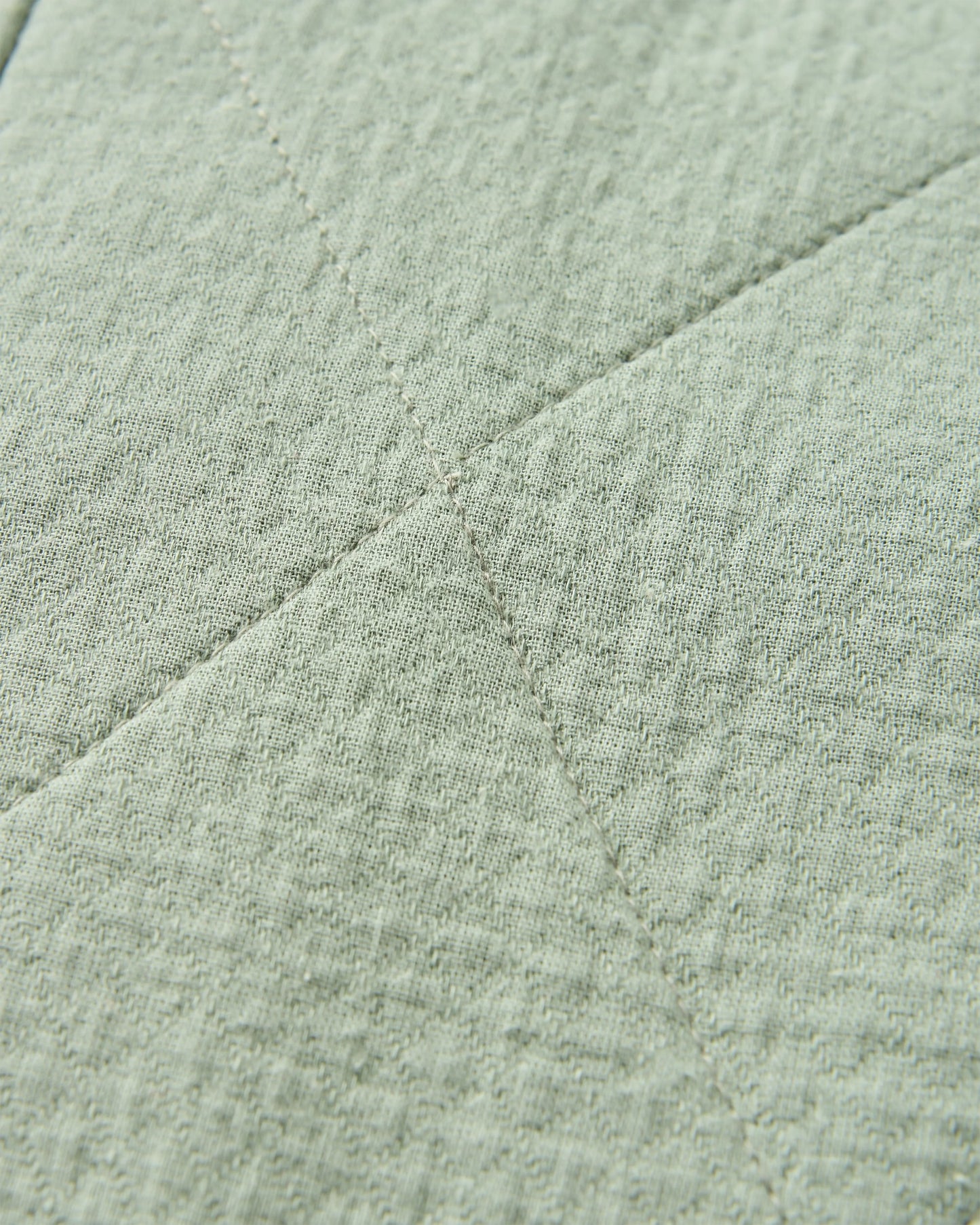Mira Organic Cotton Quilted Overshirt - Pistachio - Flatlay