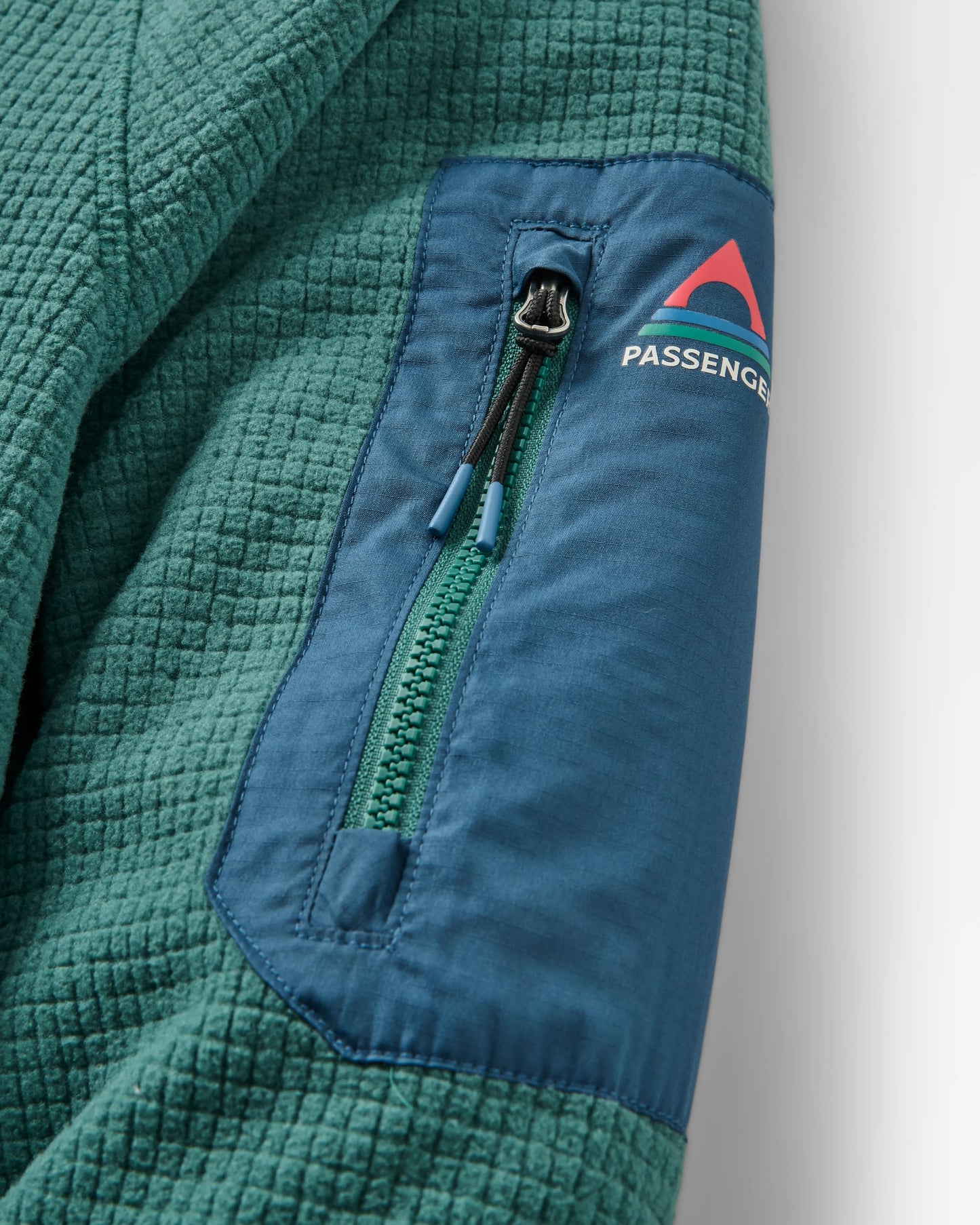 Forestscape Recycled Fleece Hoodie - Deep Ocean - Flatlay