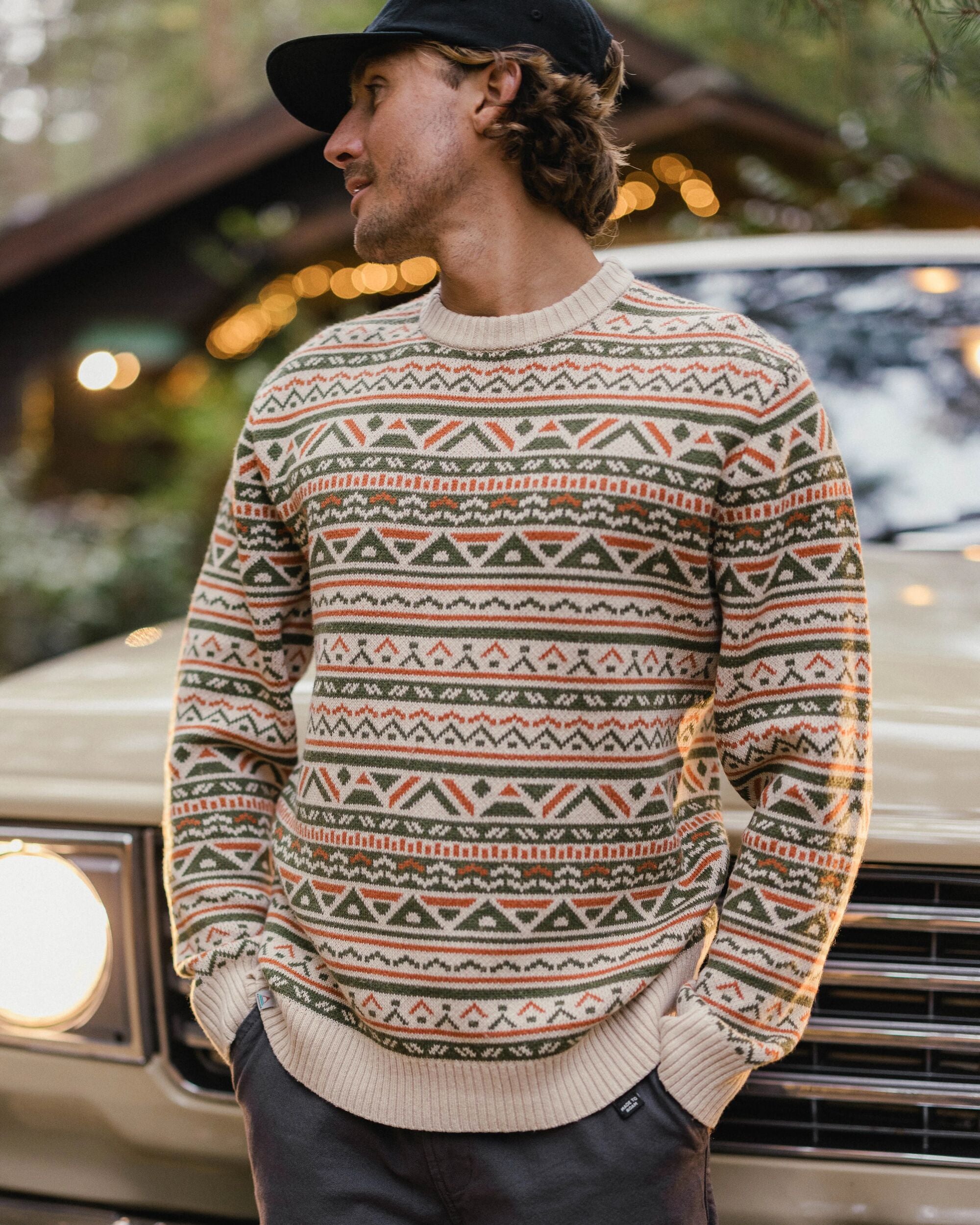 【新品タグ付】AMERI UND LAYERED STADIUM JUMPER Stoked Knitted Jumper Oatmeal Multi – Passenger
