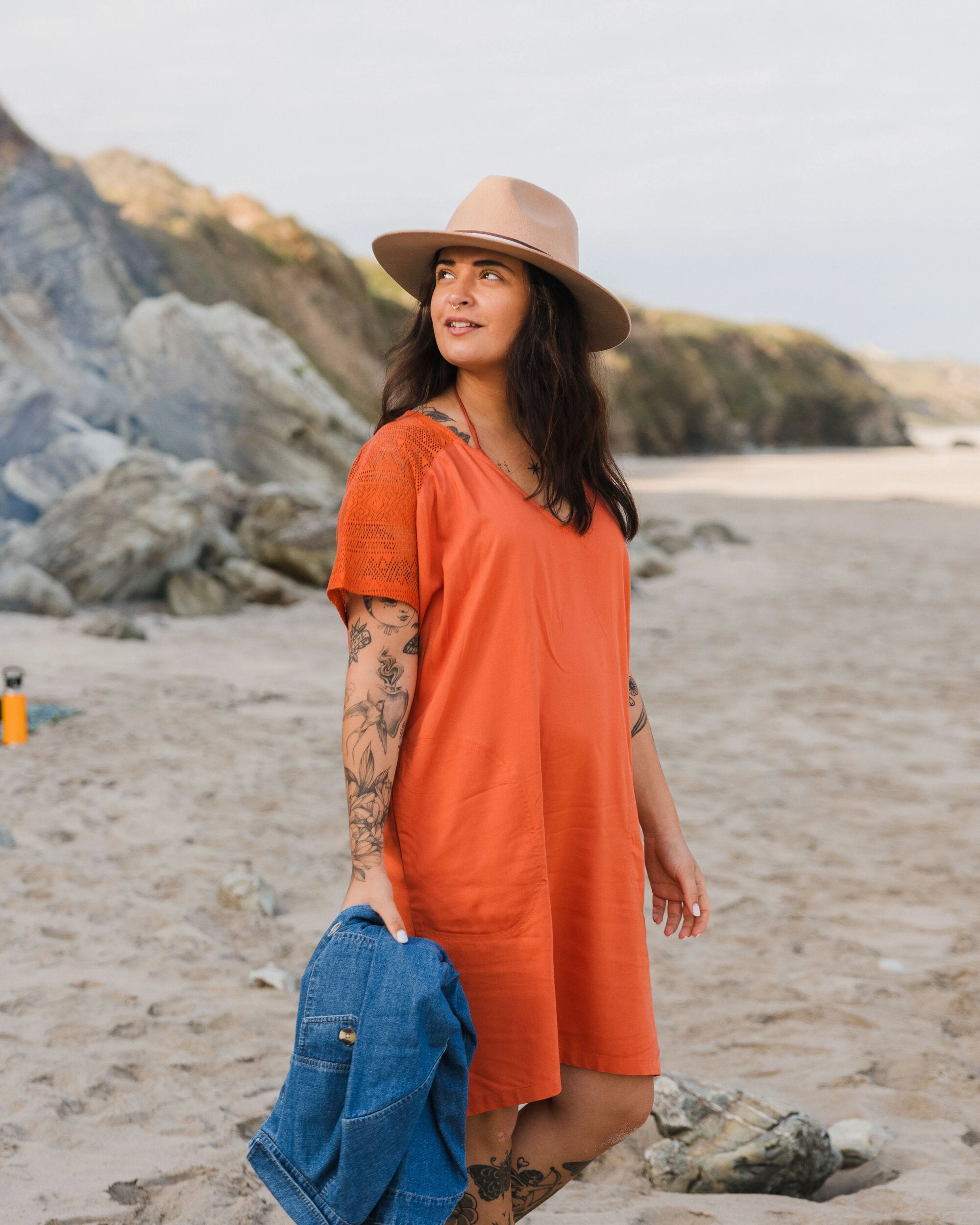 Ambrose Oversized Dress - Burnt Orange - Lifestyle