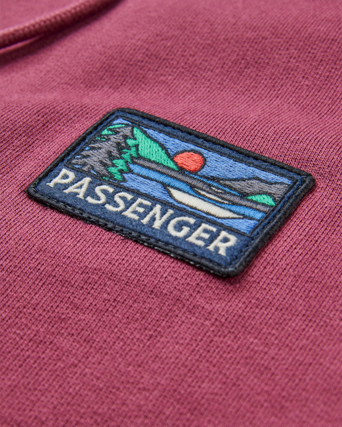 Roamer Patch Relaxed Fit Hoodie - Fig - Flatlay
