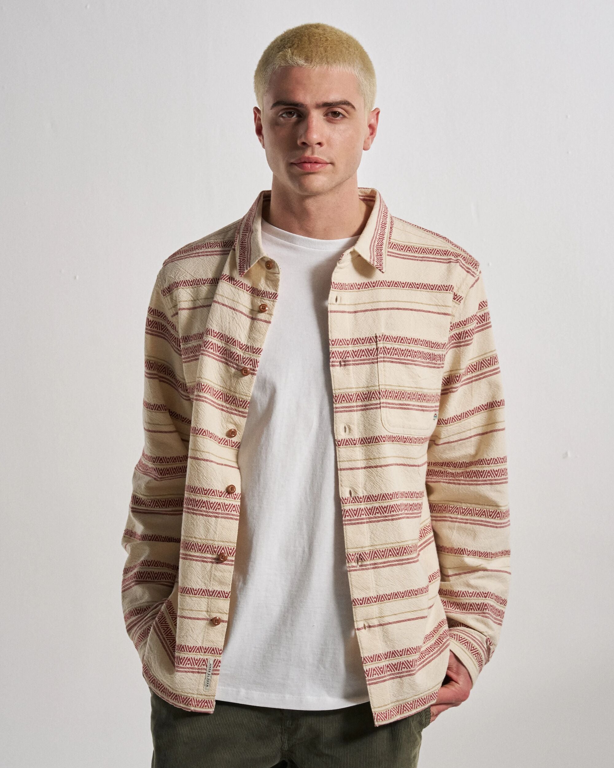 Voyage Jacquard Shirt - Birch - Studio Model
