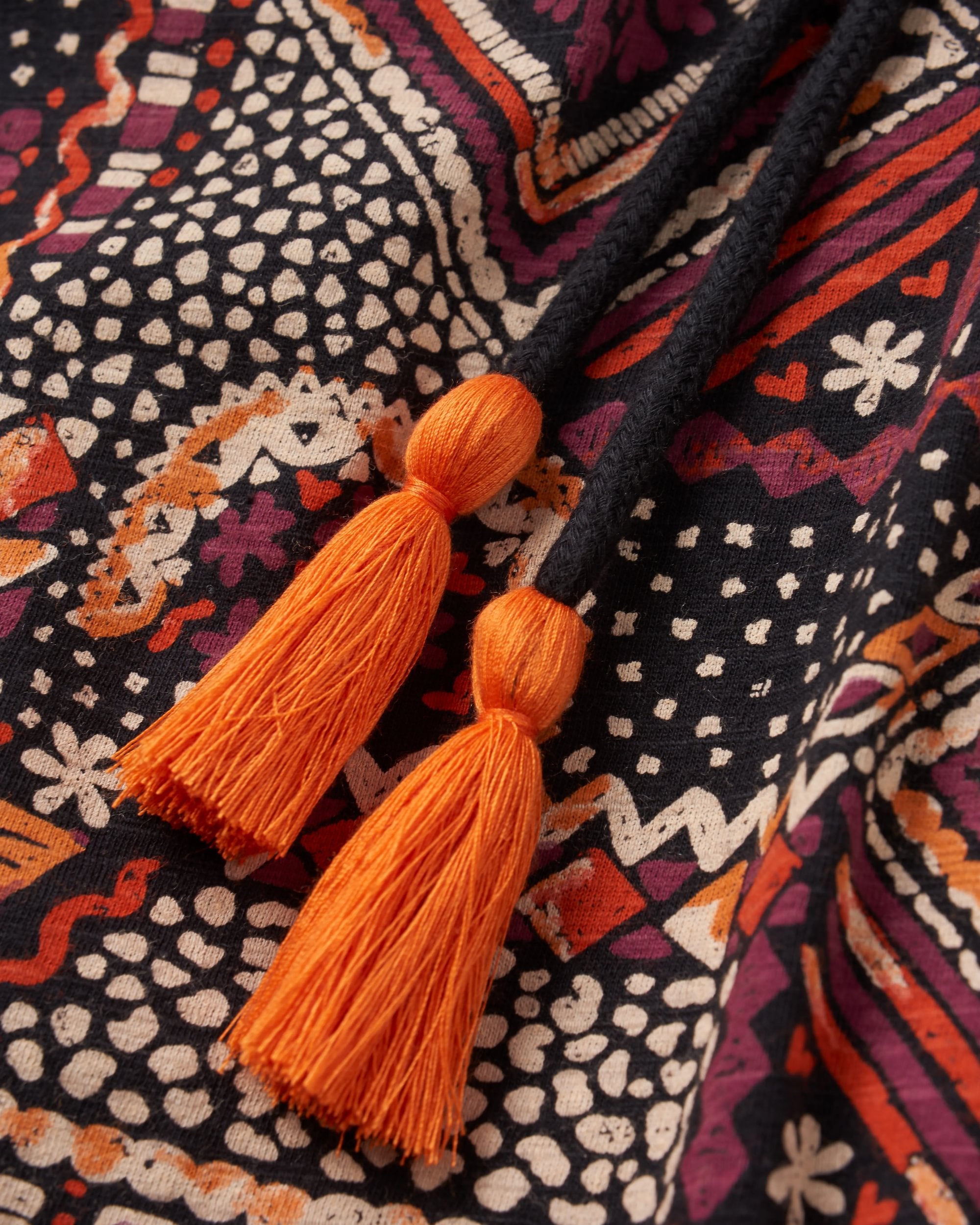 Rivergate Recycled Cotton Dress - Vintage Patchwork Black/Multi - Flatlay