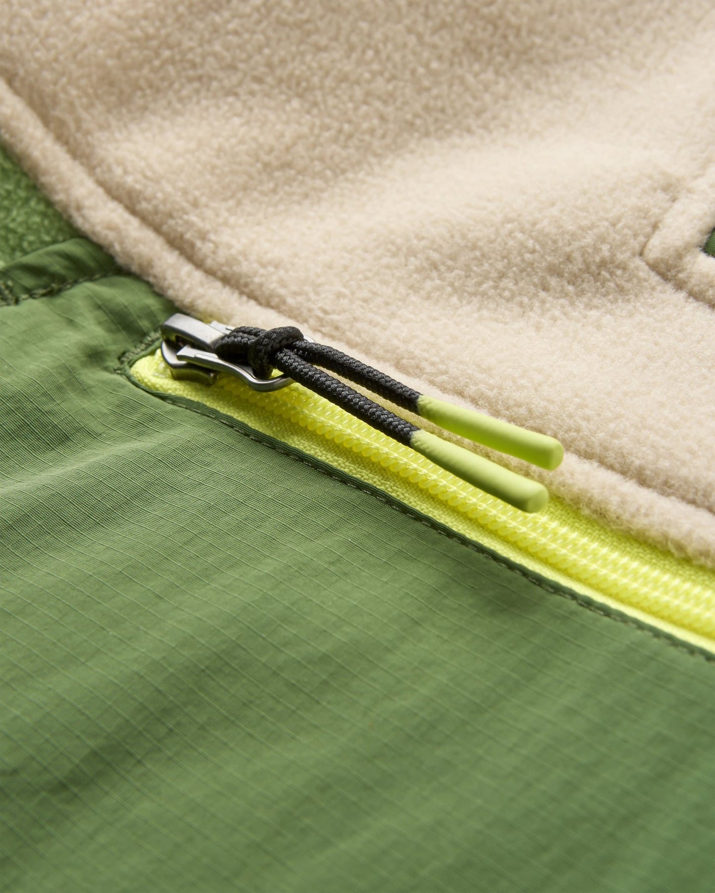 Alexander Recycled Hooded Polar Fleece  - Feather/Wild Green - Flatlay