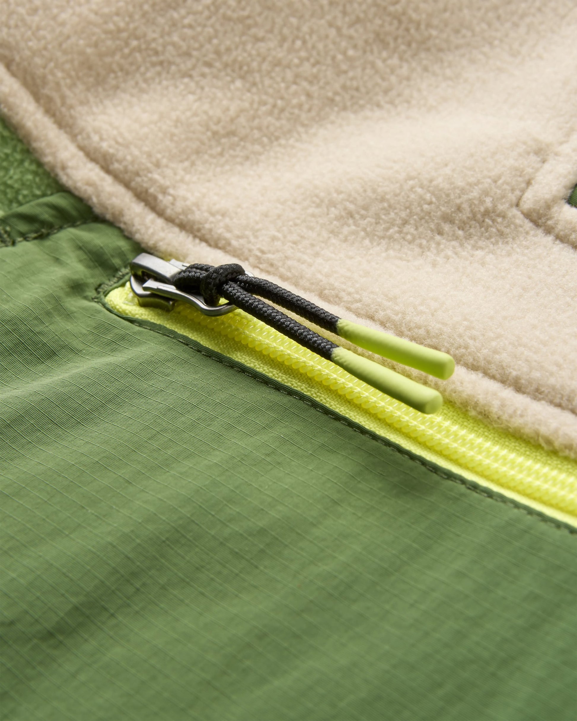 Alexander Recycled Hooded Polar Fleece  - Feather/Wild Green - Flatlay