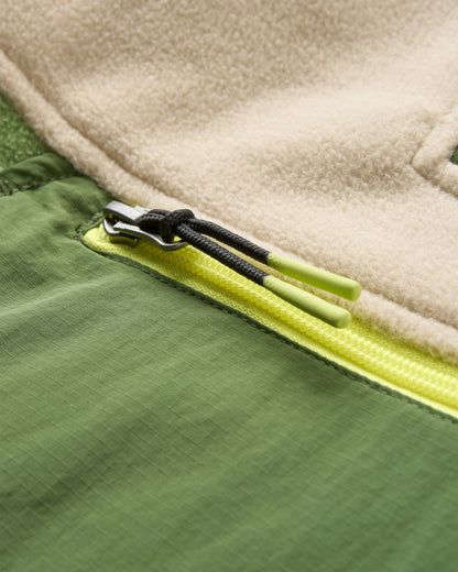 Alexander Recycled Hooded Polar Fleece  - Feather/Wild Green - Flatlay