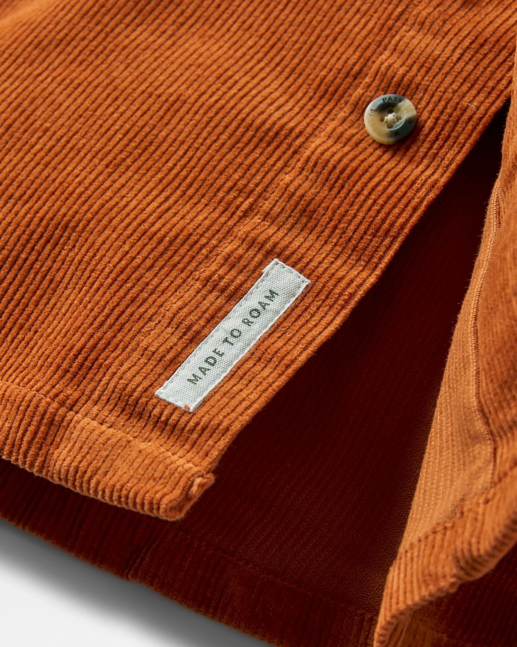 Backcountry Cord Shirt - Sunset Orange - Flatlay