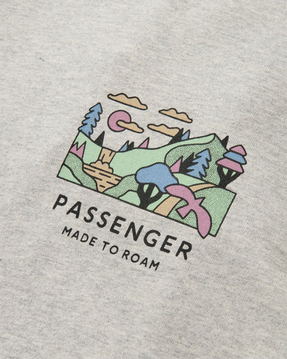 Slower Rhythms Women's Organic Cotton LS T-Shirt - Grey Marl - Flatlay