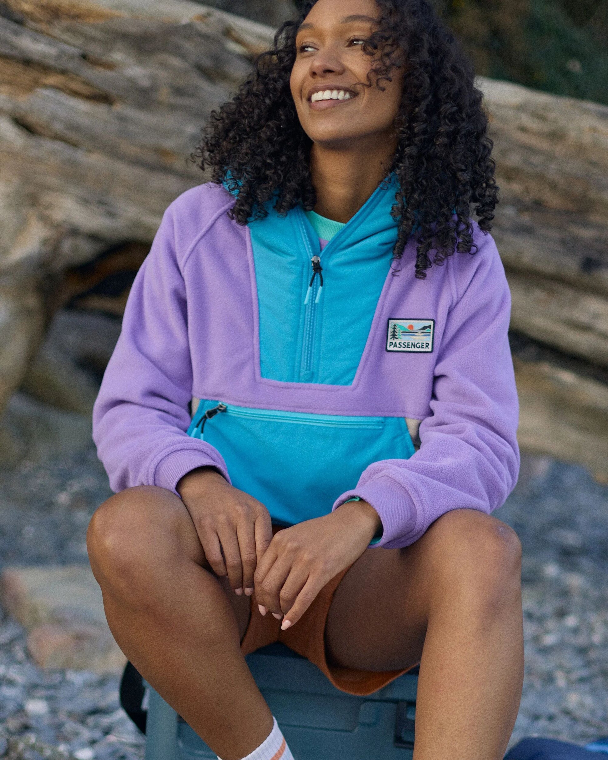 Alexander Recycled Hooded Polar Fleece  - Retro Purple/Bluejay - Lifestyle