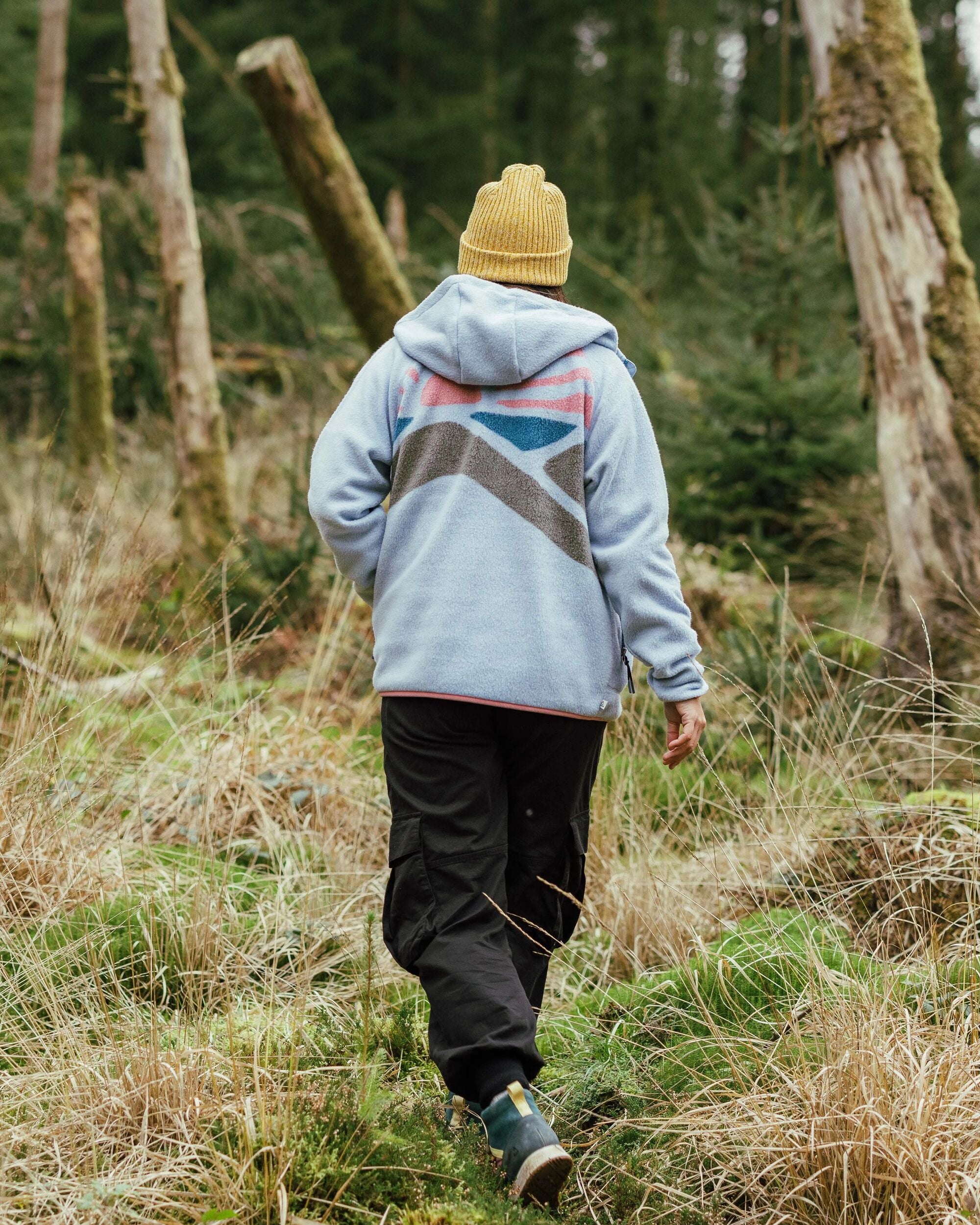 North Coast Vista Full Zip Recycled Sherpa Fleece - Blue Fog - Lifestyle