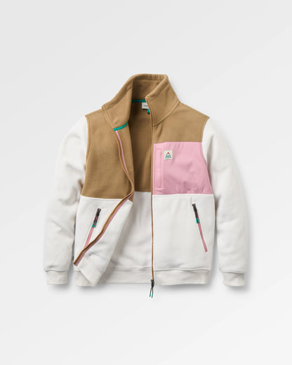Caspian Full Zip Recycled Polar Fleece - White Sand - Flatlay