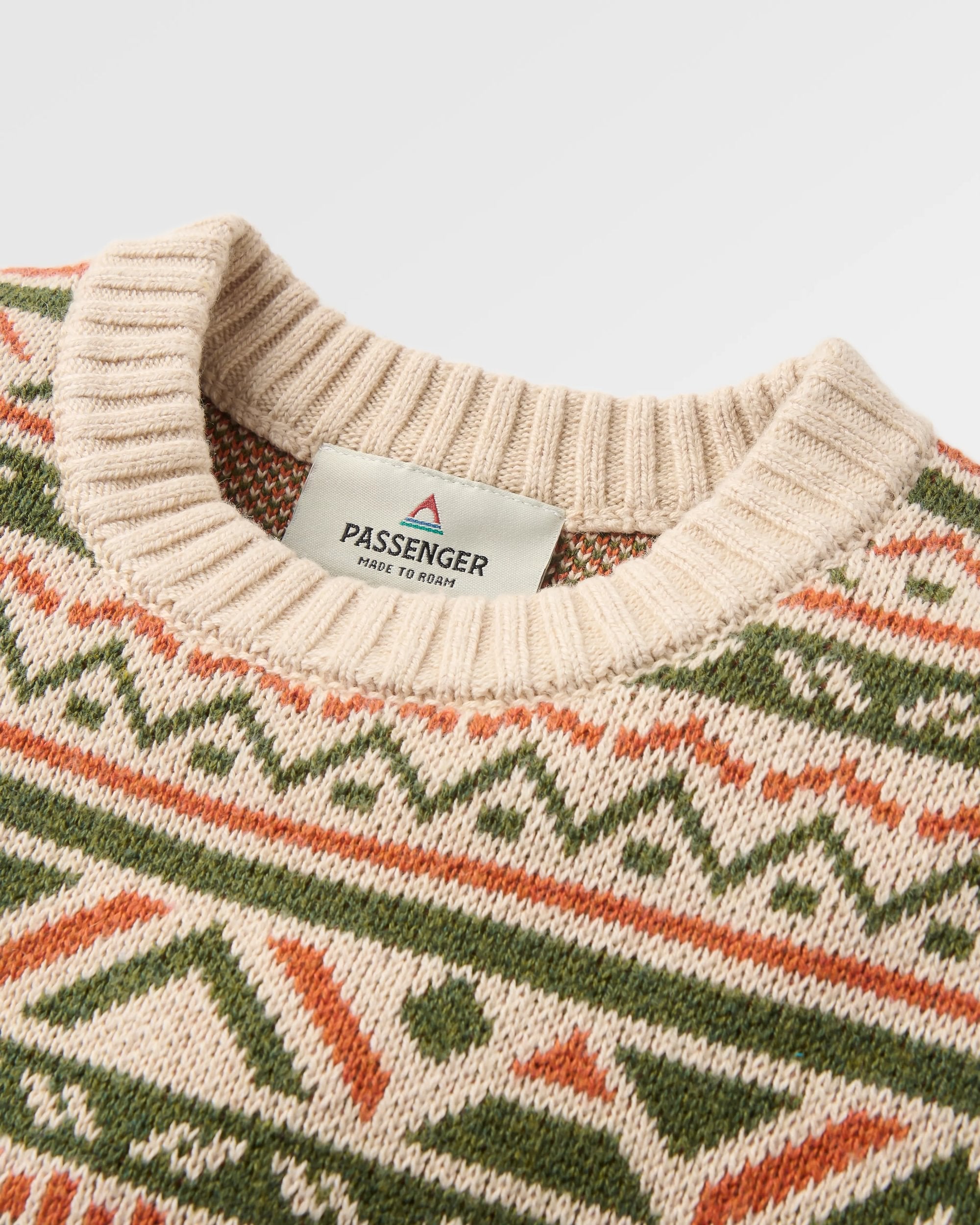 Stoked Knitted Jumper - Oatmeal Multi - Flatlay