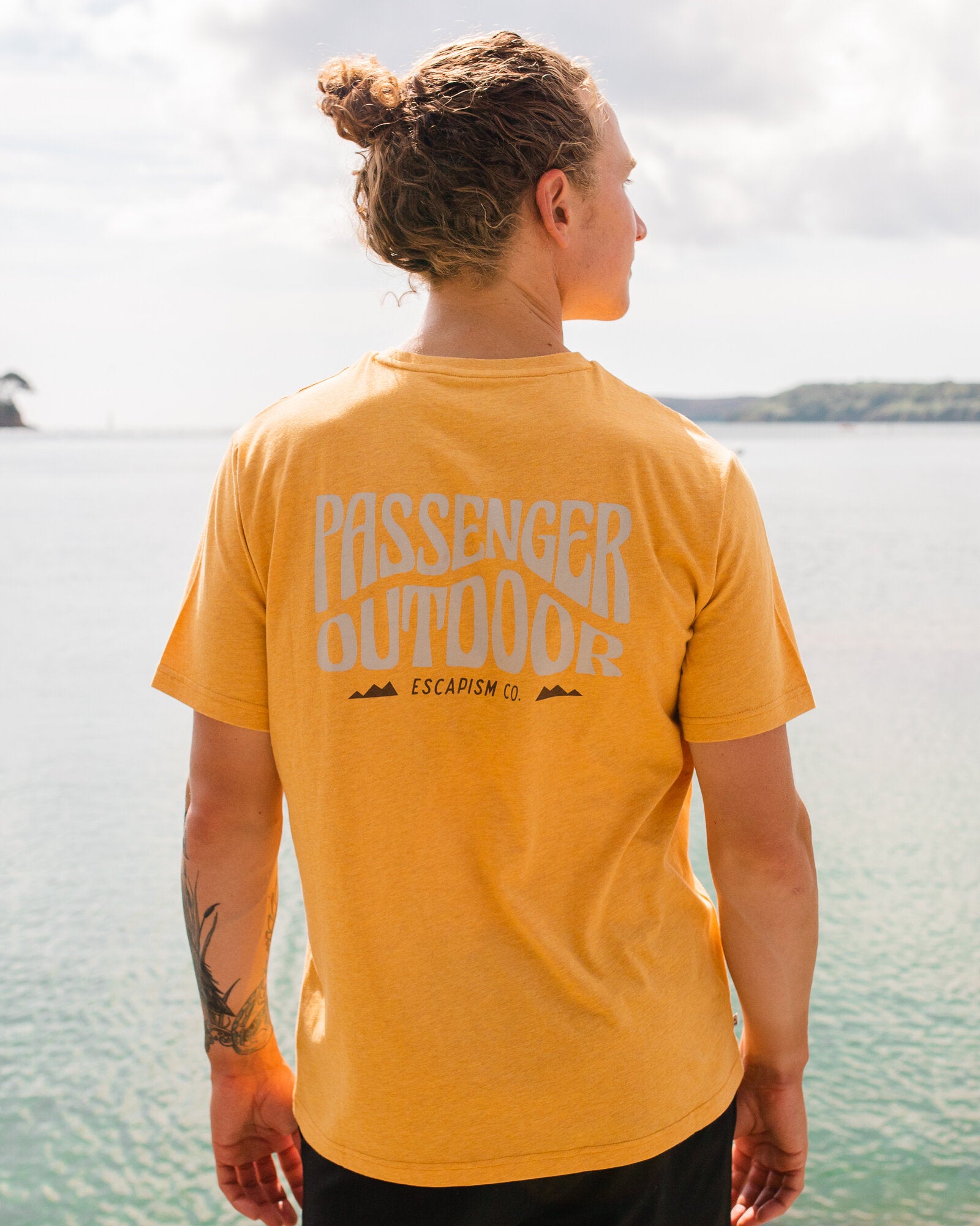 Yuca Organic Cotton T-Shirt - Dusty Ochre Marl - Lifestyle