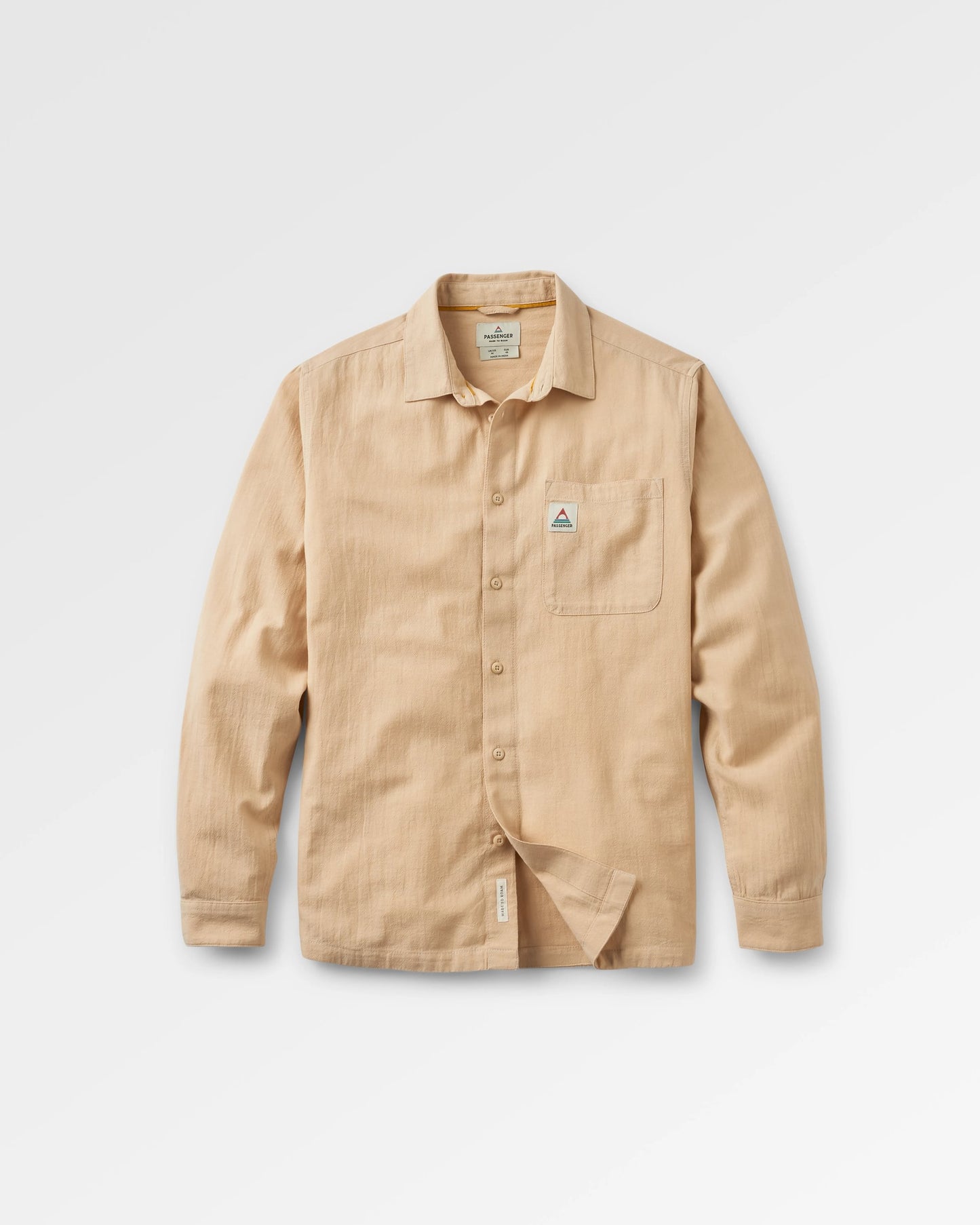 Arica Textured Organic Cotton Shirt - Stone - Flatlay