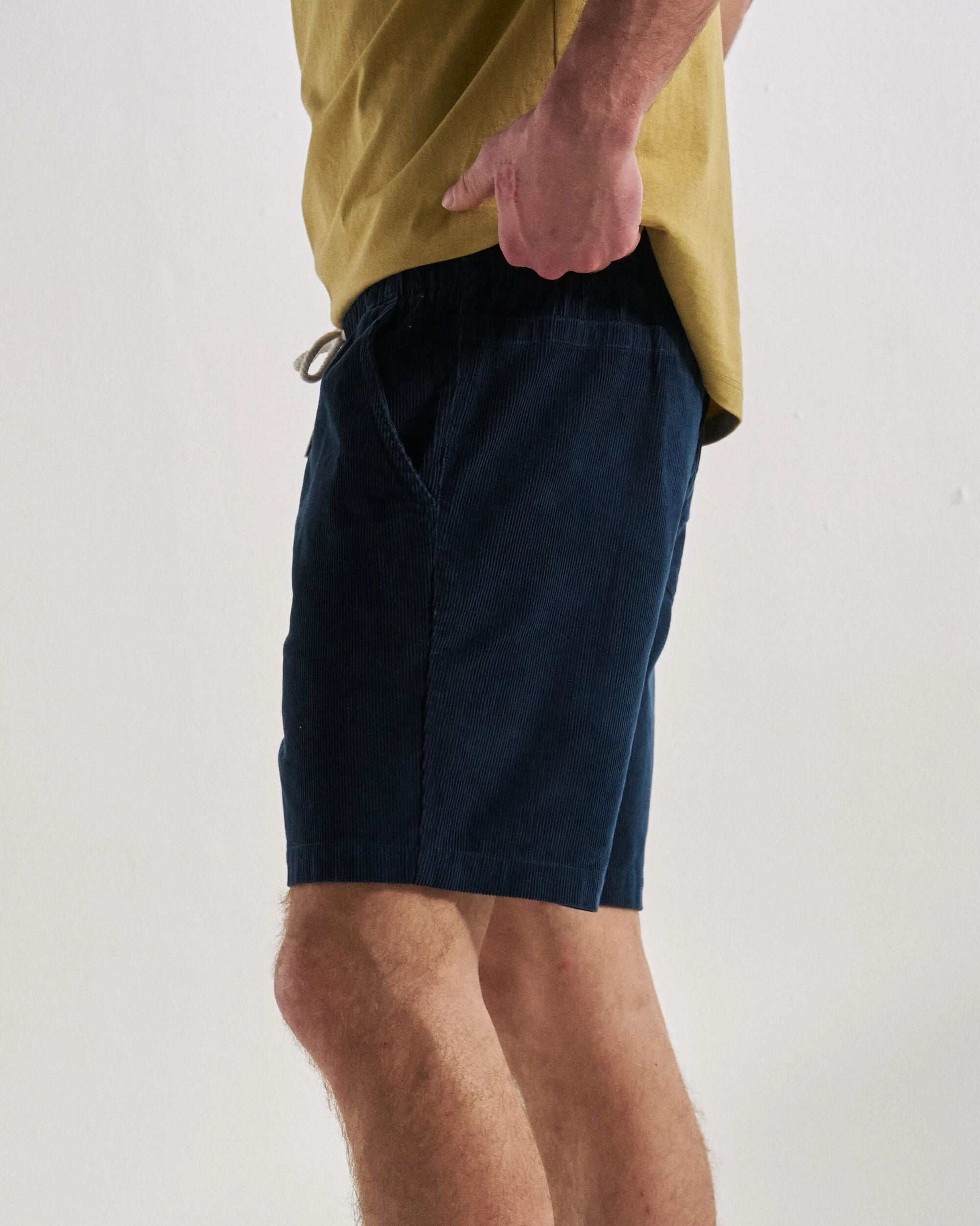 Drifter Cord Short - Rich Navy - Studio Model