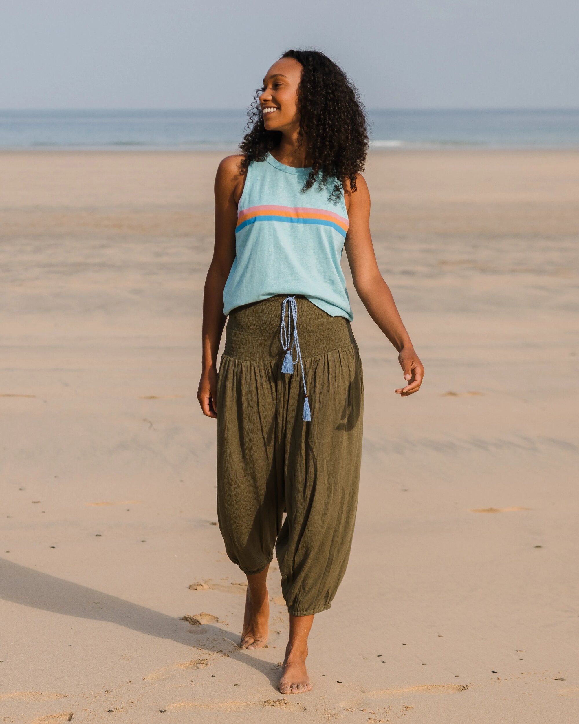 Daylily Loose Trouser - Khaki - Lifestyle