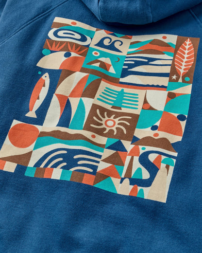 Lost On Purpose Relaxed Fit Hoodie - Blue Navy - Flatlay