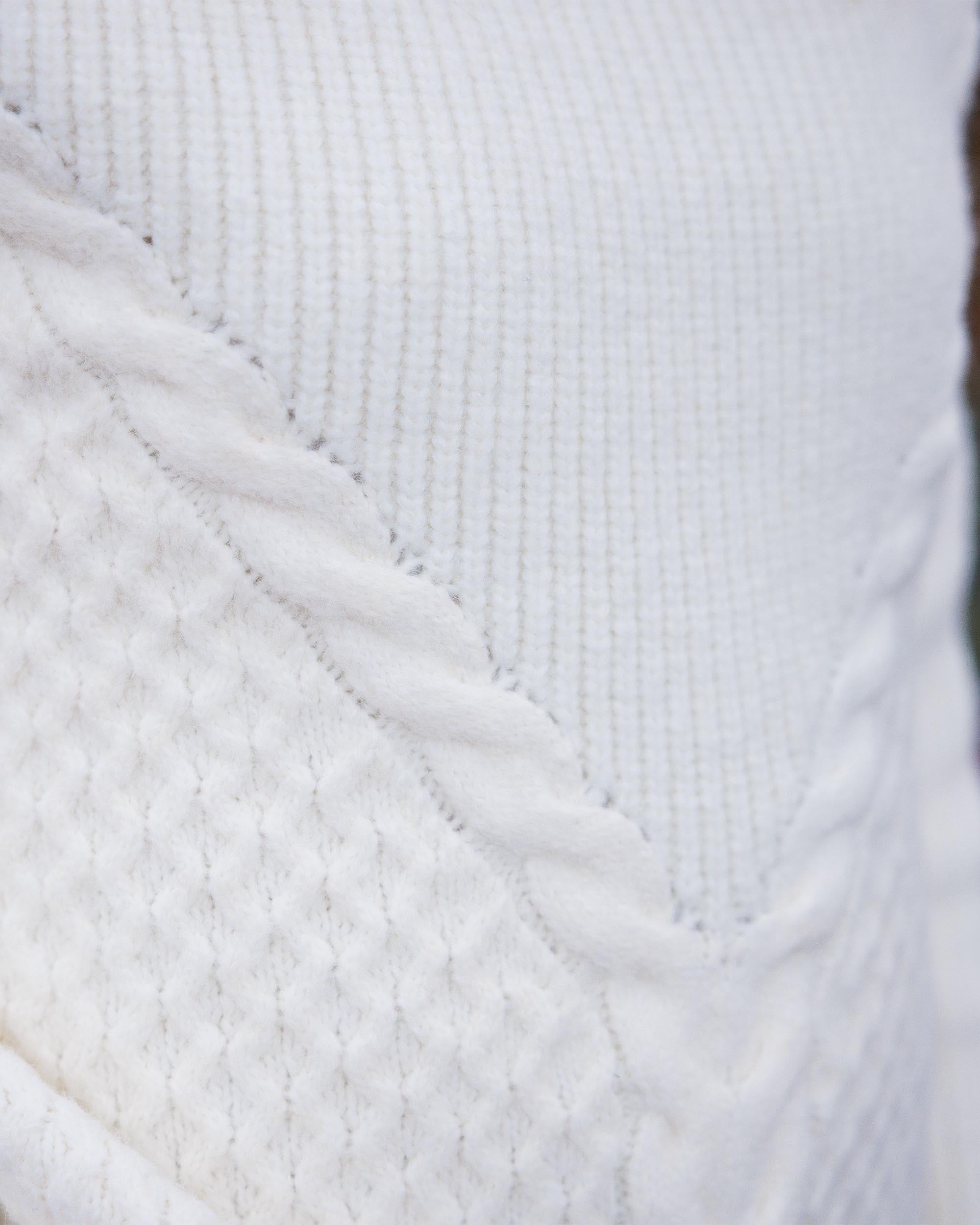 Snuggle Recycled Knitted Polo Neck - Off White - Lifestyle