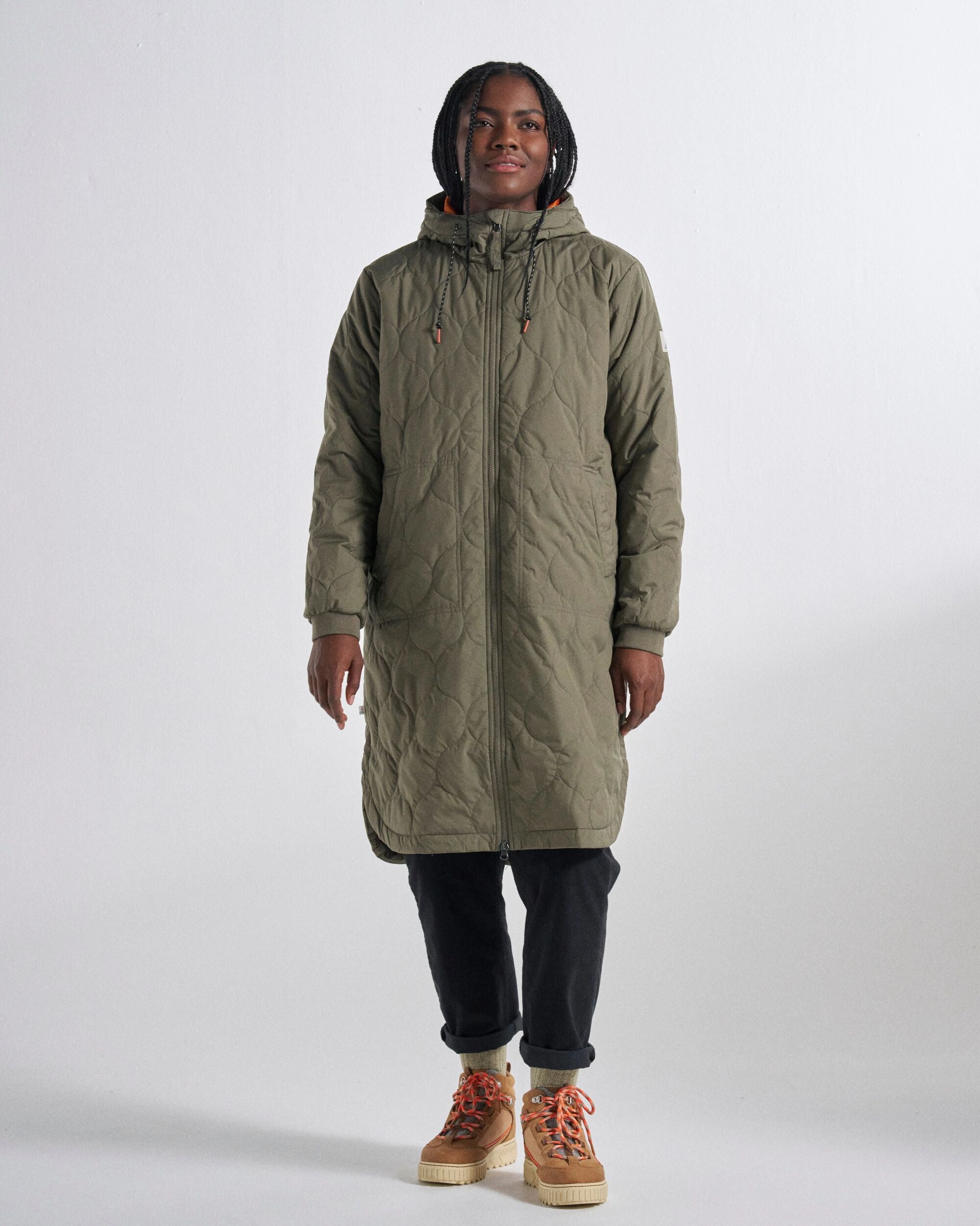 Flora Long Insulated Parka Dusty Olive – Passenger