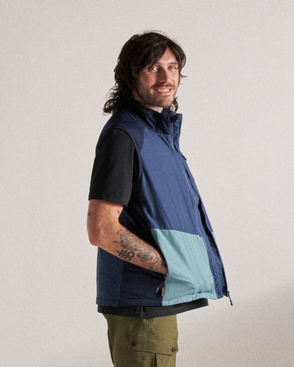 Daybreak Lightweight Recycled Thermore® Insulated Vest - Rich Navy/Dark Denim/Arctic - Studio Model