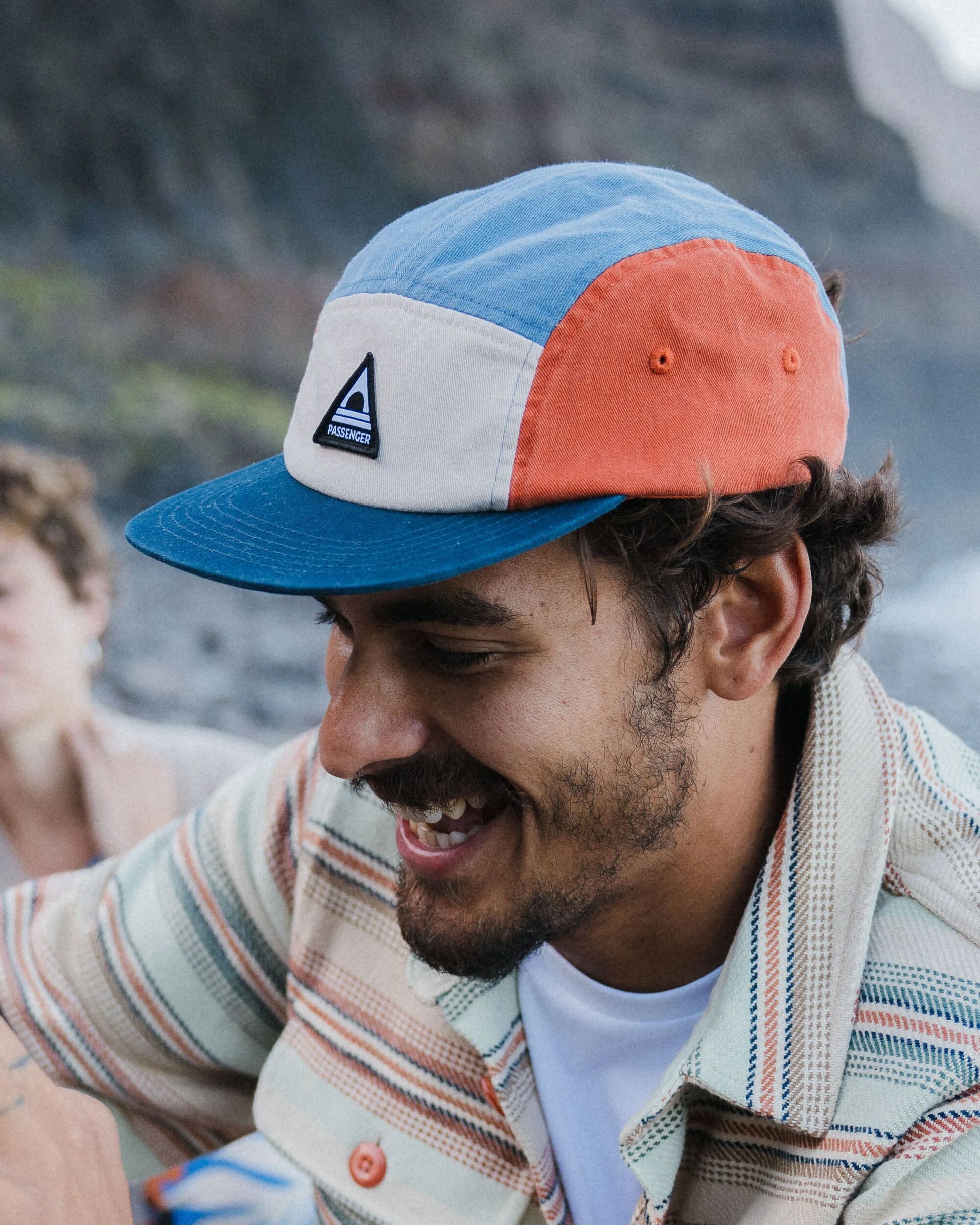 MensFixie Recycled 5 Panel Cap - Sunrise Orange/ Moonlight Blue Multi - Lifestyle