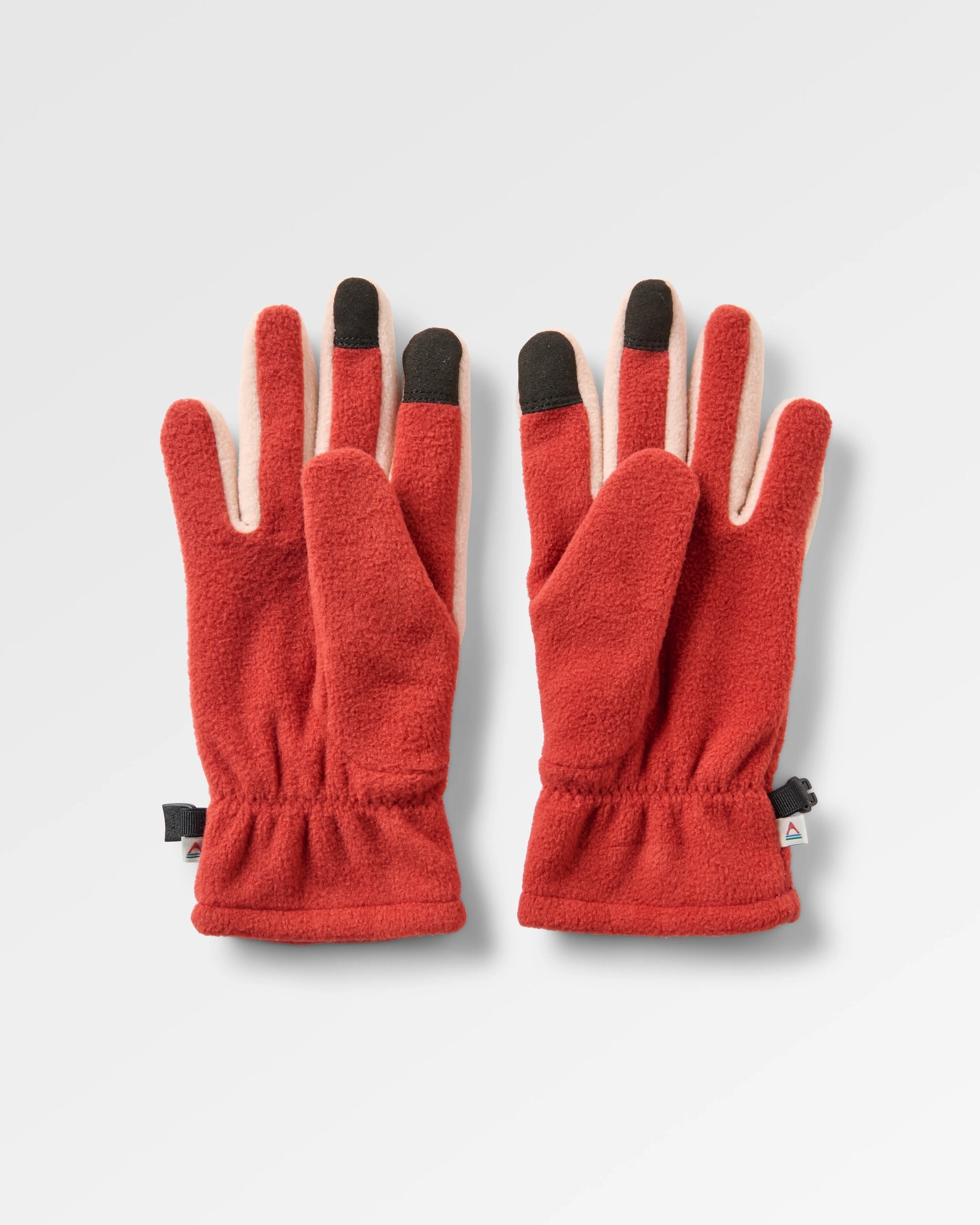 Daytrip Recycled Polar Fleece Gloves - Red Ochre/Blush - Flatlay