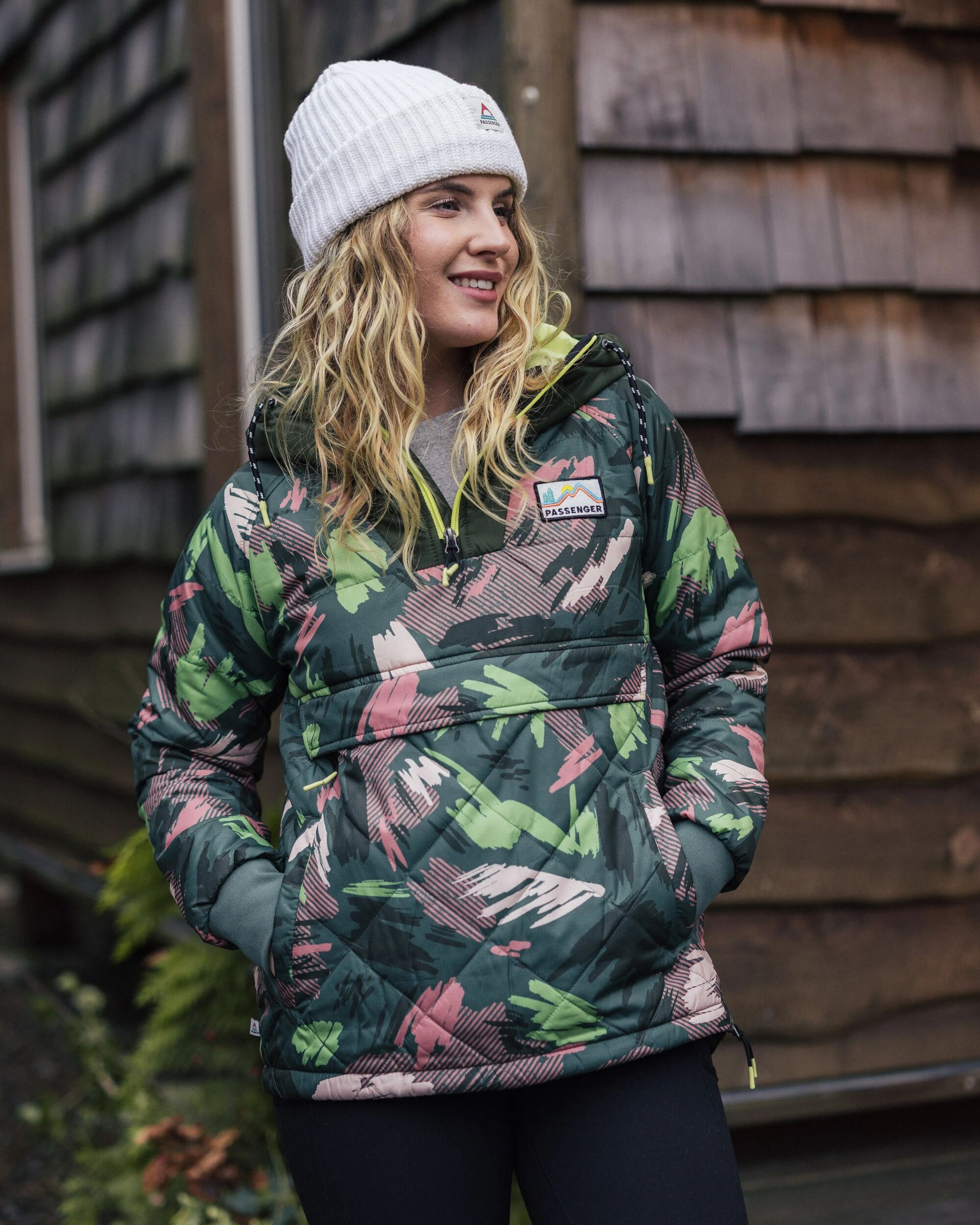 Ocean Recycled Insulated 1/2 Zip Jacket - Abstract Mountain Fir Tree