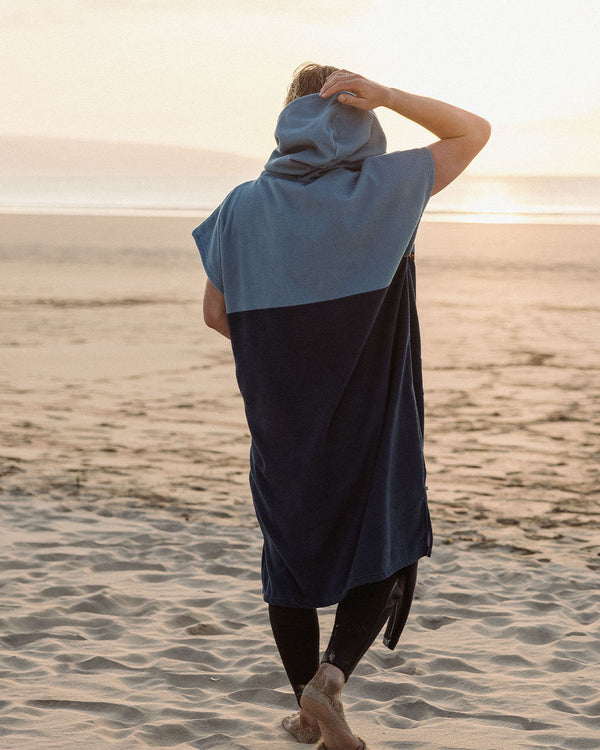 Male_Baja Recycled Towel Poncho - Provincial Blue/ Dark Denim