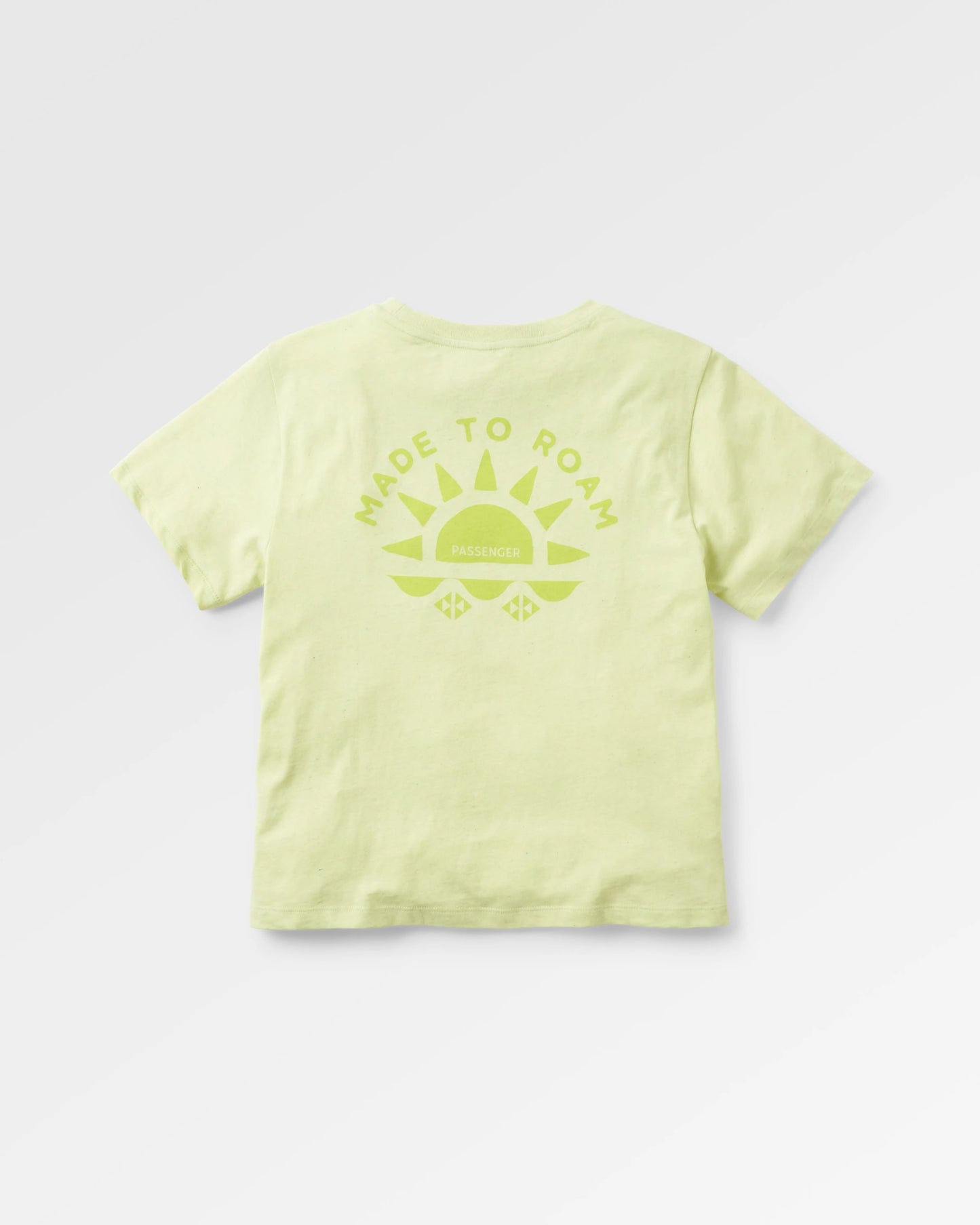 Sunburst Organic T-Shirt - Soft Lime Juice - Flatlay