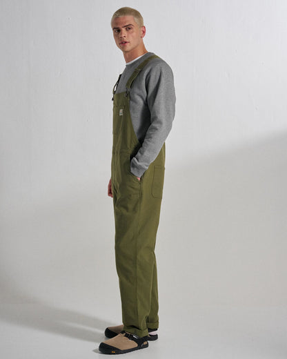Vantage Cotton Canvas Dungaree - Khaki - Studio Model