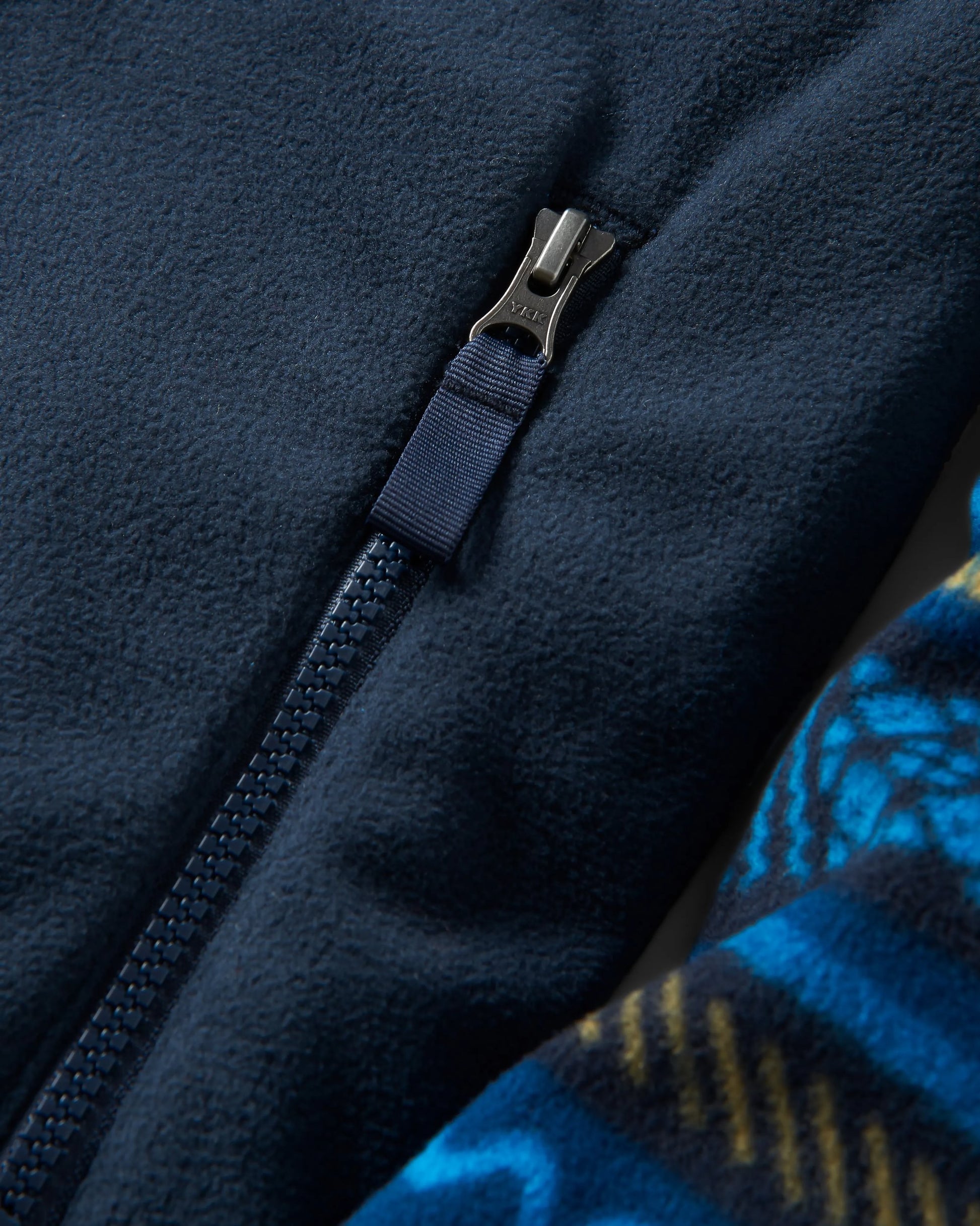 Set Off Recycled Polar 1/4 Zip Fleece - Patchwork Stripe Tidal Blue/ Deep Navy