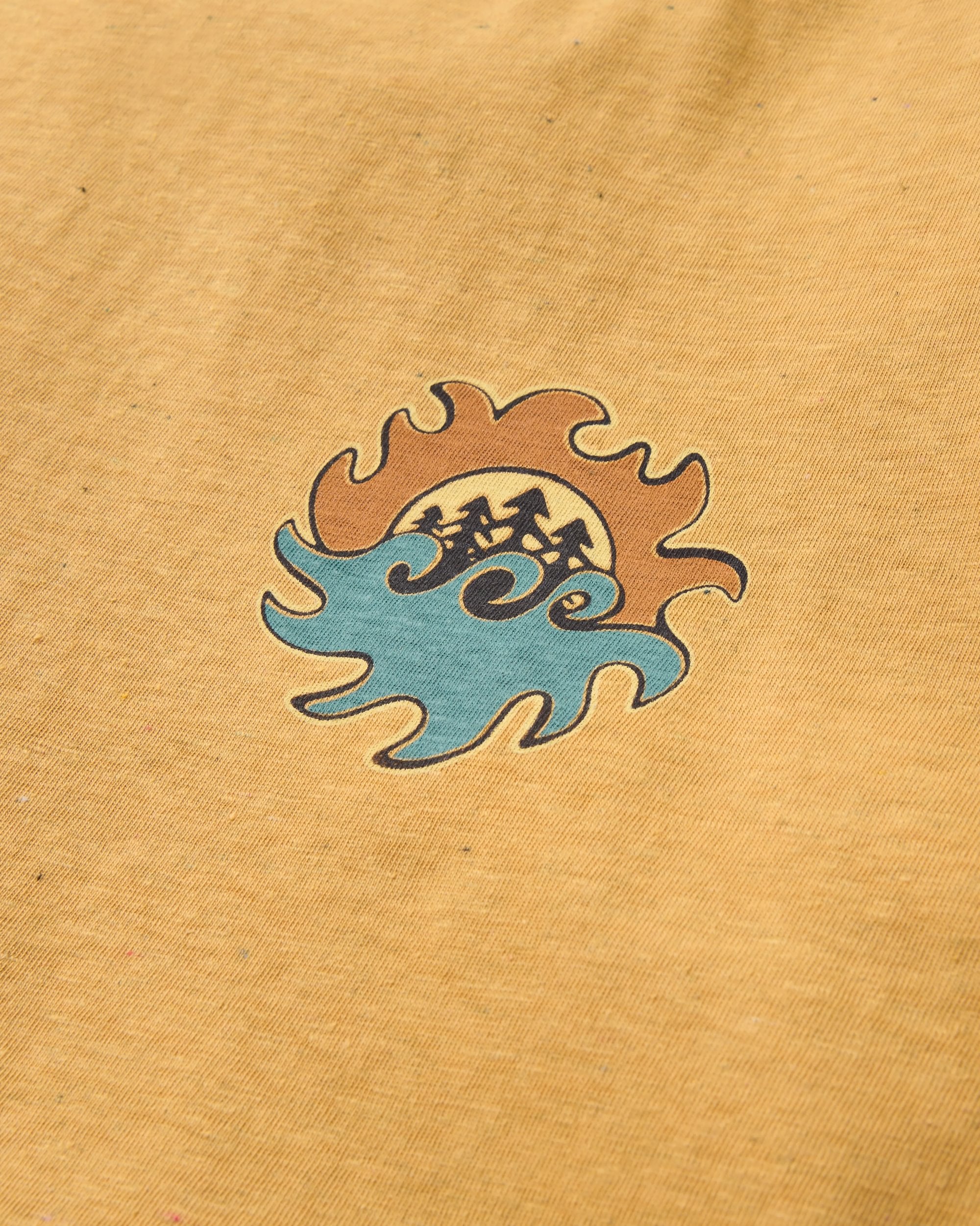 Dune Men's Recycled Cotton T-Shirt - Spruce Yellow Marl - Flatlay