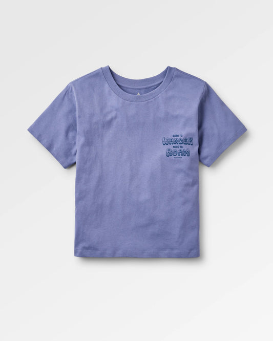 Woodcut Recycled Cotton T-Shirt - Retro Purple - Flatlay