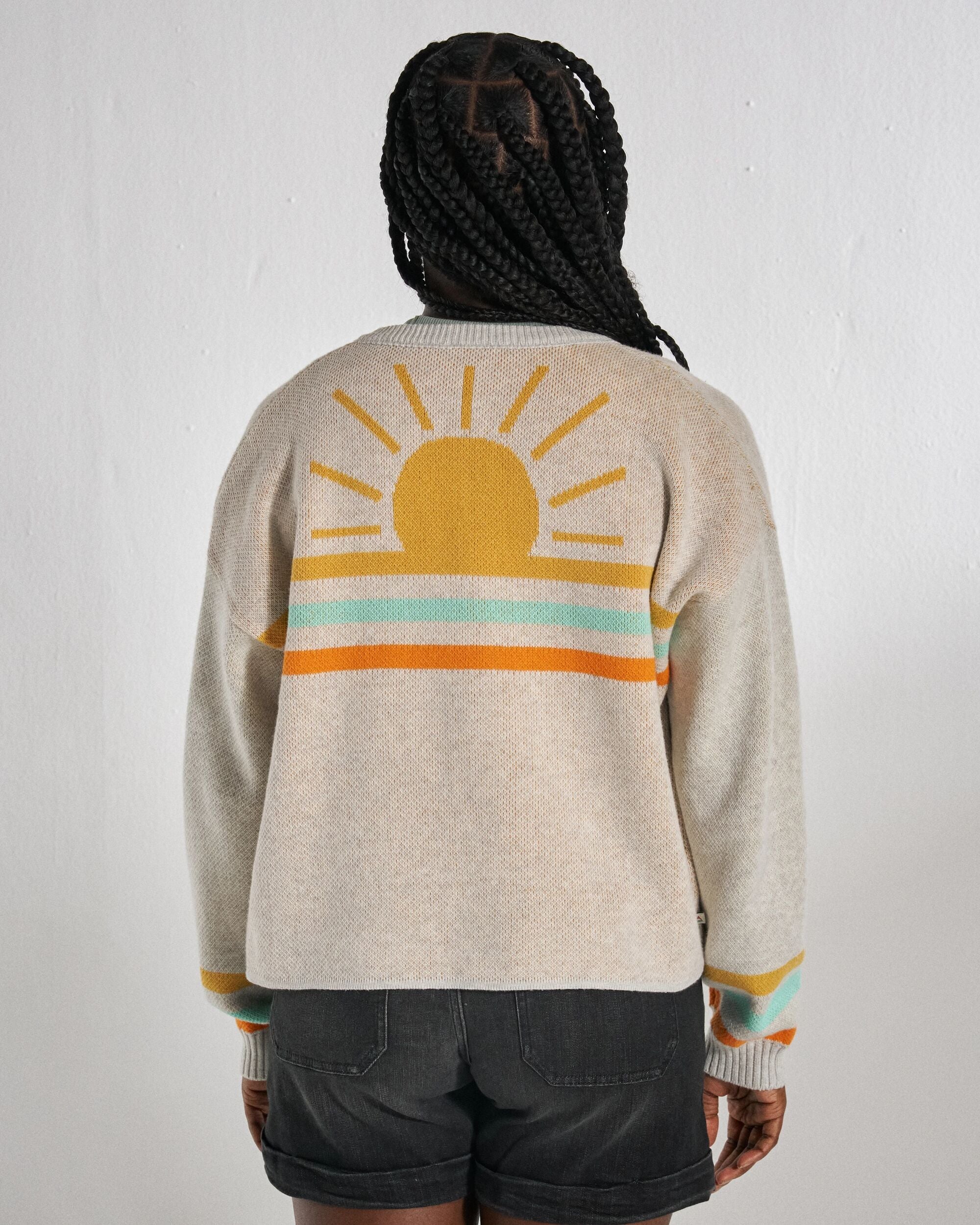 Dawner Knitted Cardigan - Light Grey Marl - Studio Model