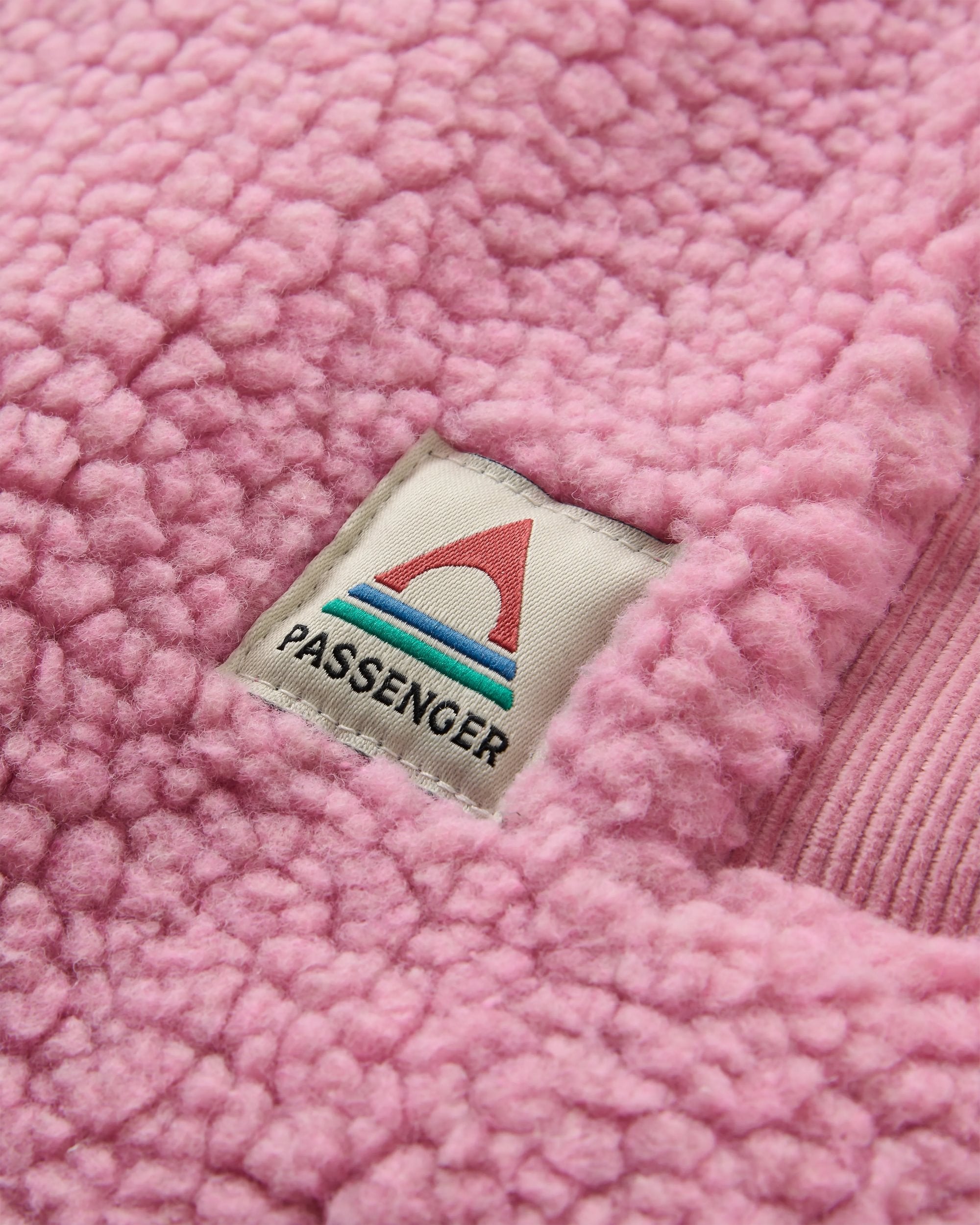 Tawny Collarless Deep-Pile Sherpa Gilet - Pink Haze - Flatlay