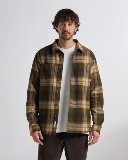 Backcountry Check Shirt - Dark Olive Check  - Studio Model