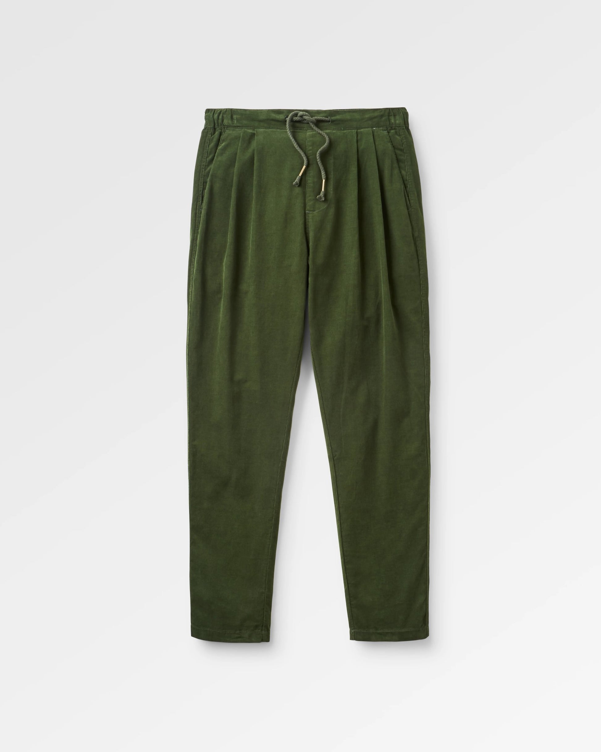 Compass Recycled Cord Trouser - Fir Tree - Flatlay