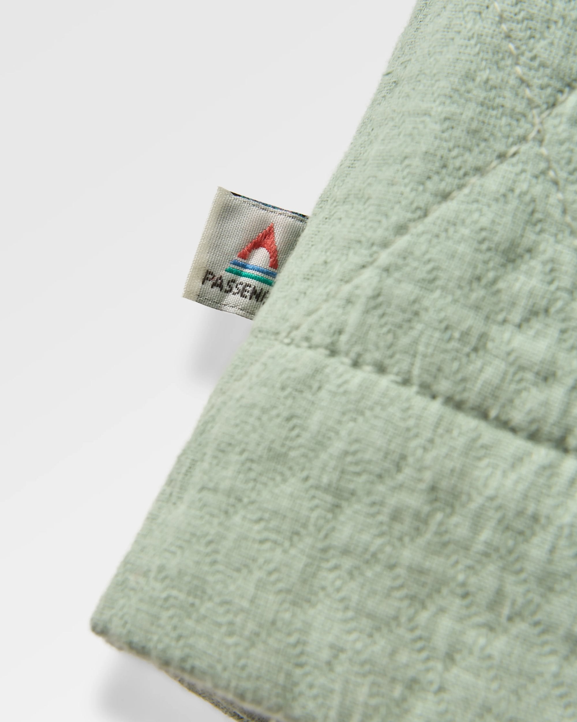 Mira Organic Cotton Quilted Overshirt - Pistachio - Flatlay