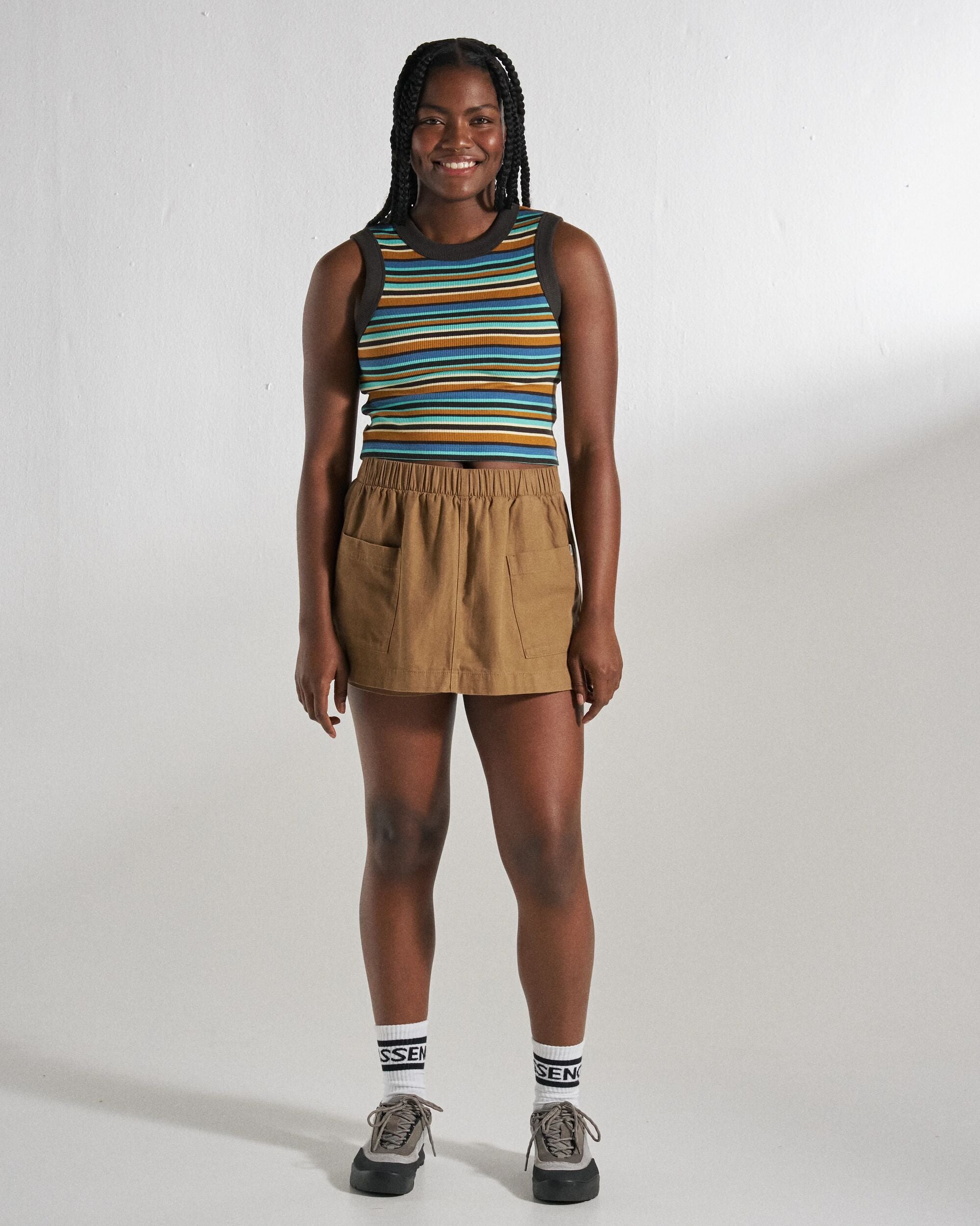 Whirl Lightweight Skort - Caramel - Studio Model